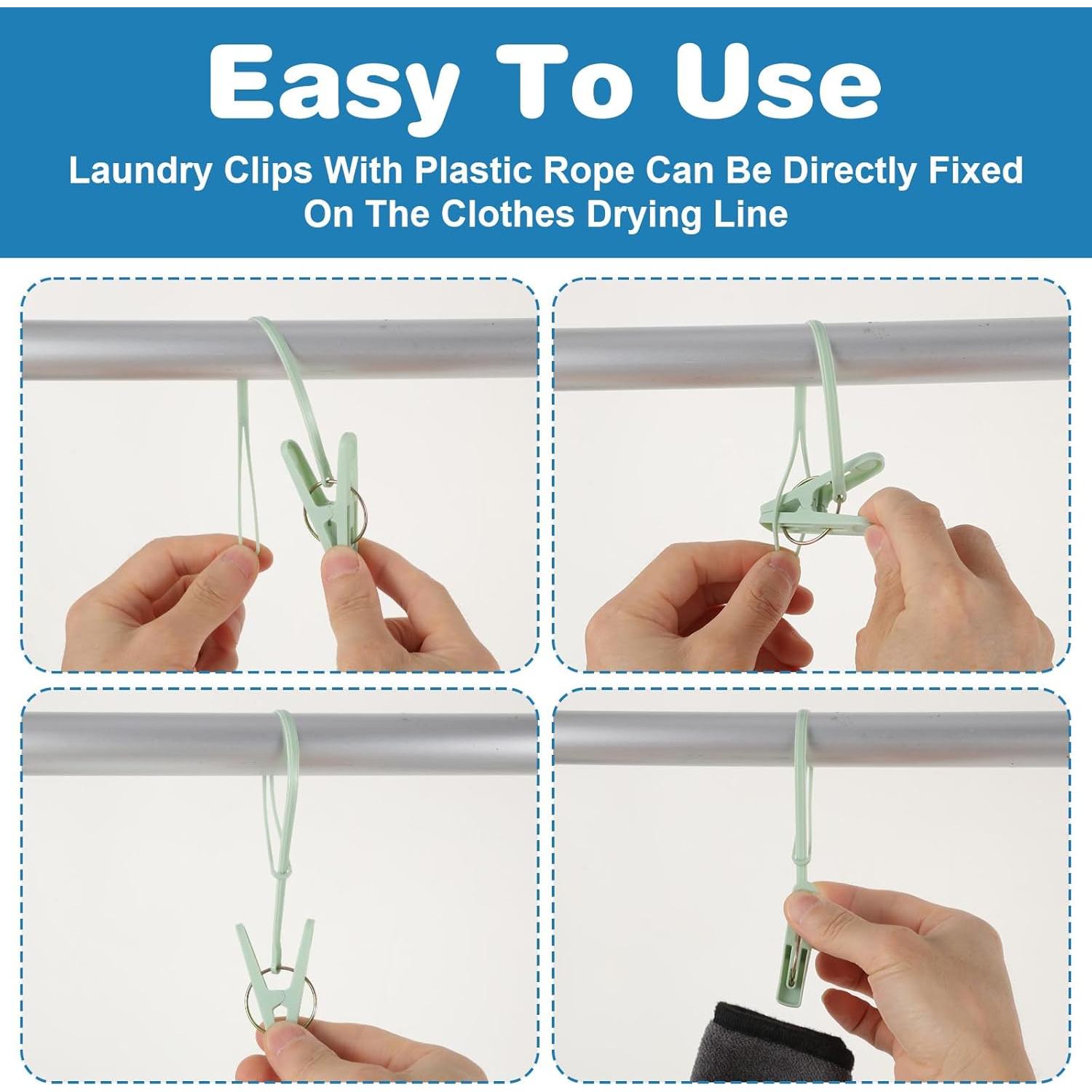 Paquete de 24 Pinzas de Plástico Ajcotahm para Ropa Multicolor