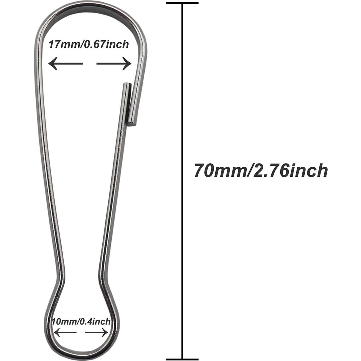 Ganchos de Resorte de Acero Inoxidable LYECUN 7 cm - 6 Pcs