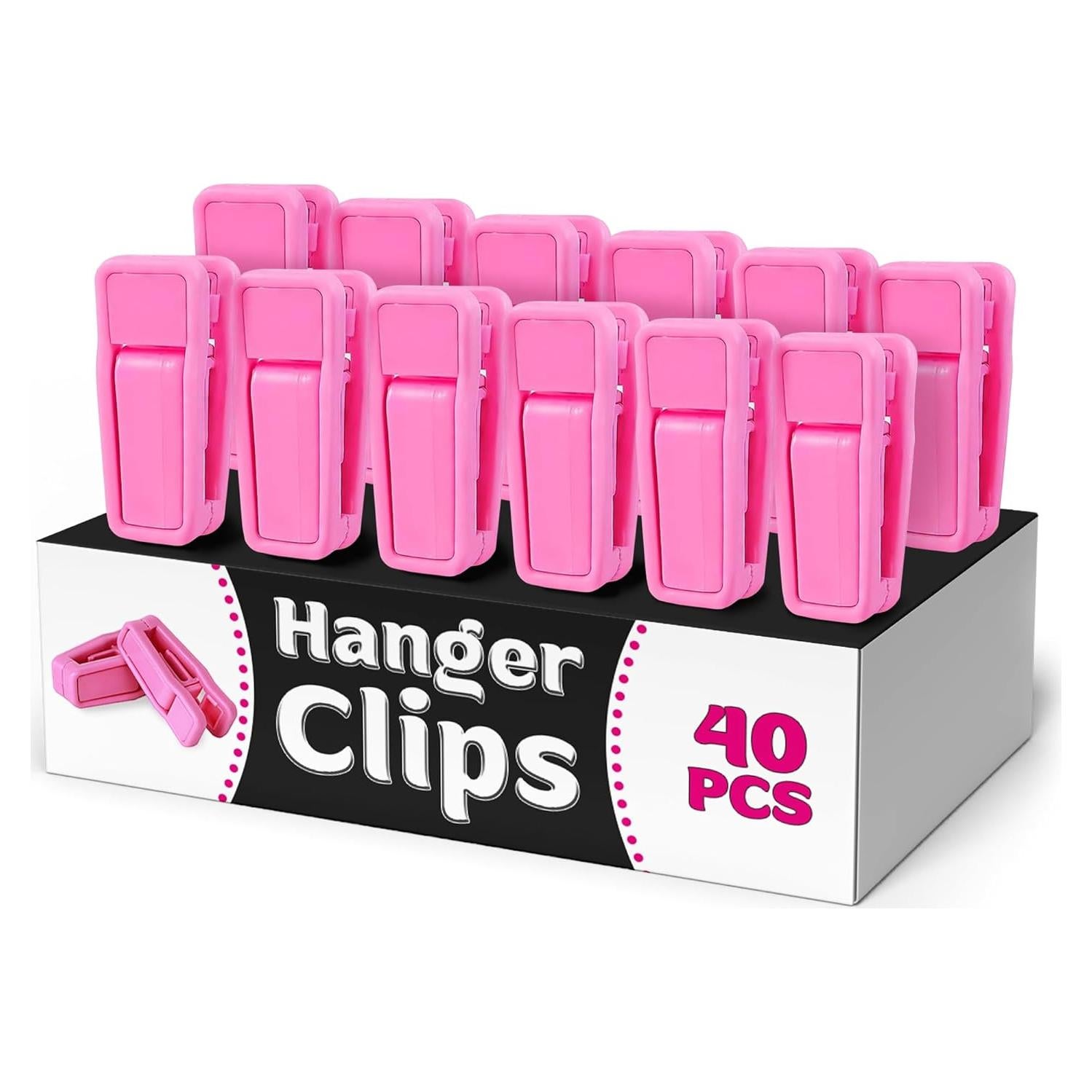 40 Clips para Perchas de Ropa Bebé The Little Green Change Rosa