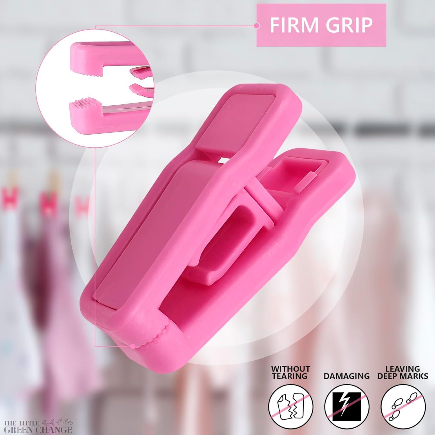 40 Clips para Perchas de Ropa Bebé The Little Green Change Rosa