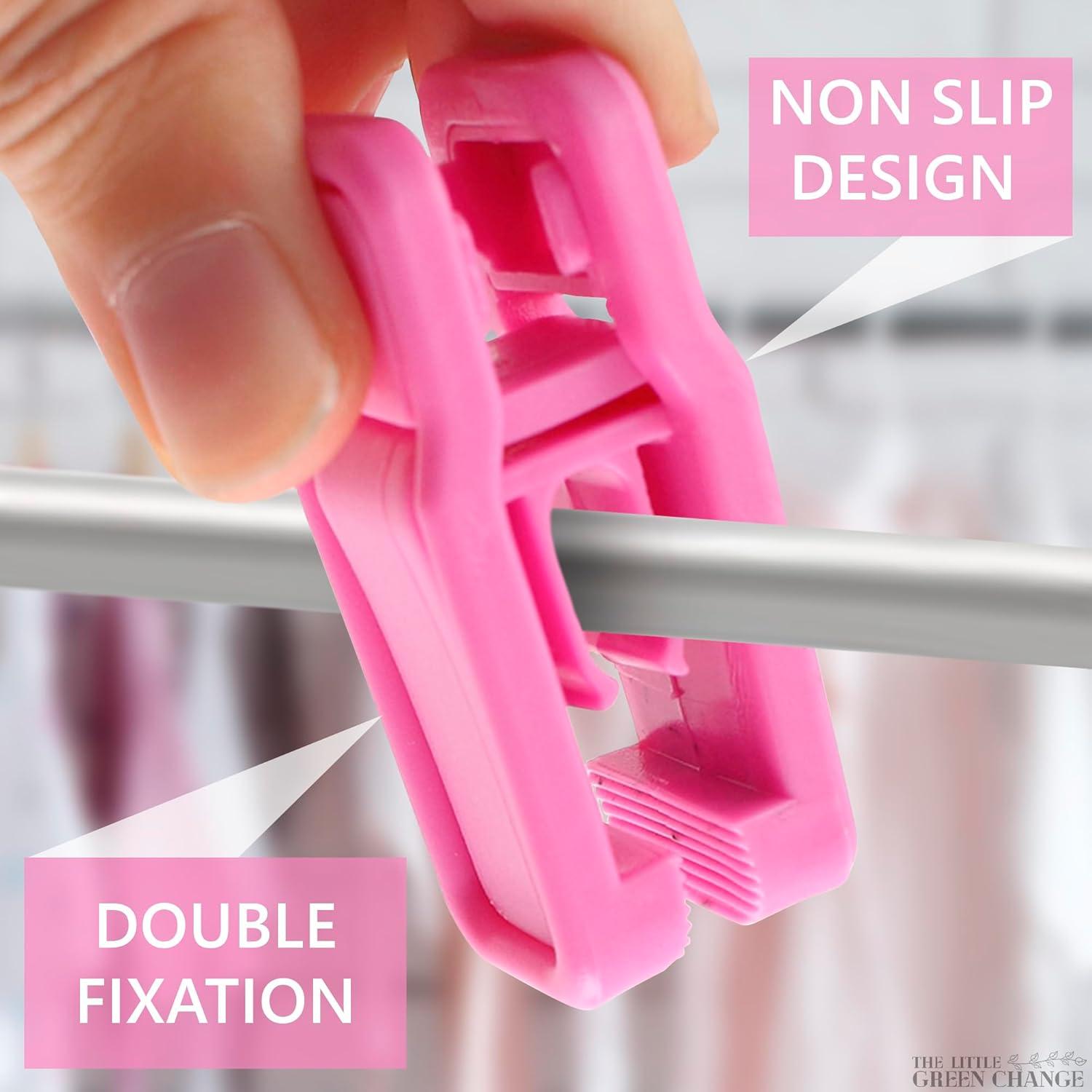 40 Clips para Perchas de Ropa Bebé The Little Green Change Rosa