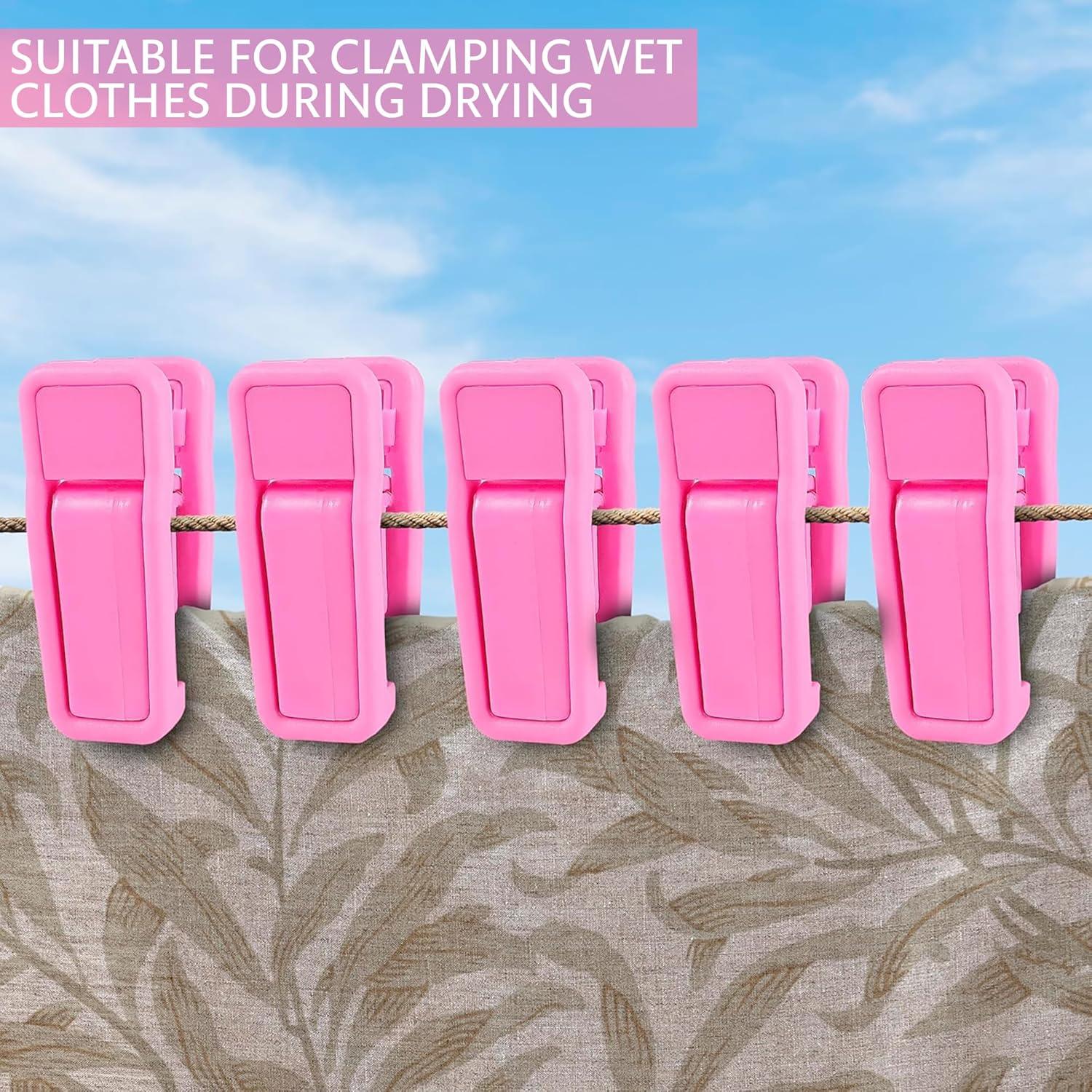 40 Clips para Perchas de Ropa Bebé The Little Green Change Rosa