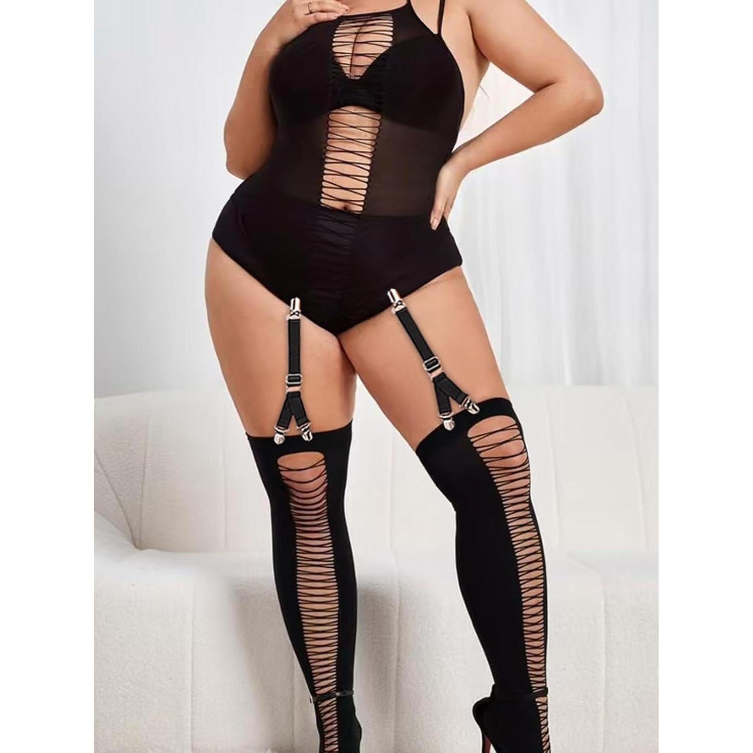 Cinturón de Muslo Ajustable Leoparts Unisex Negro 2PCS