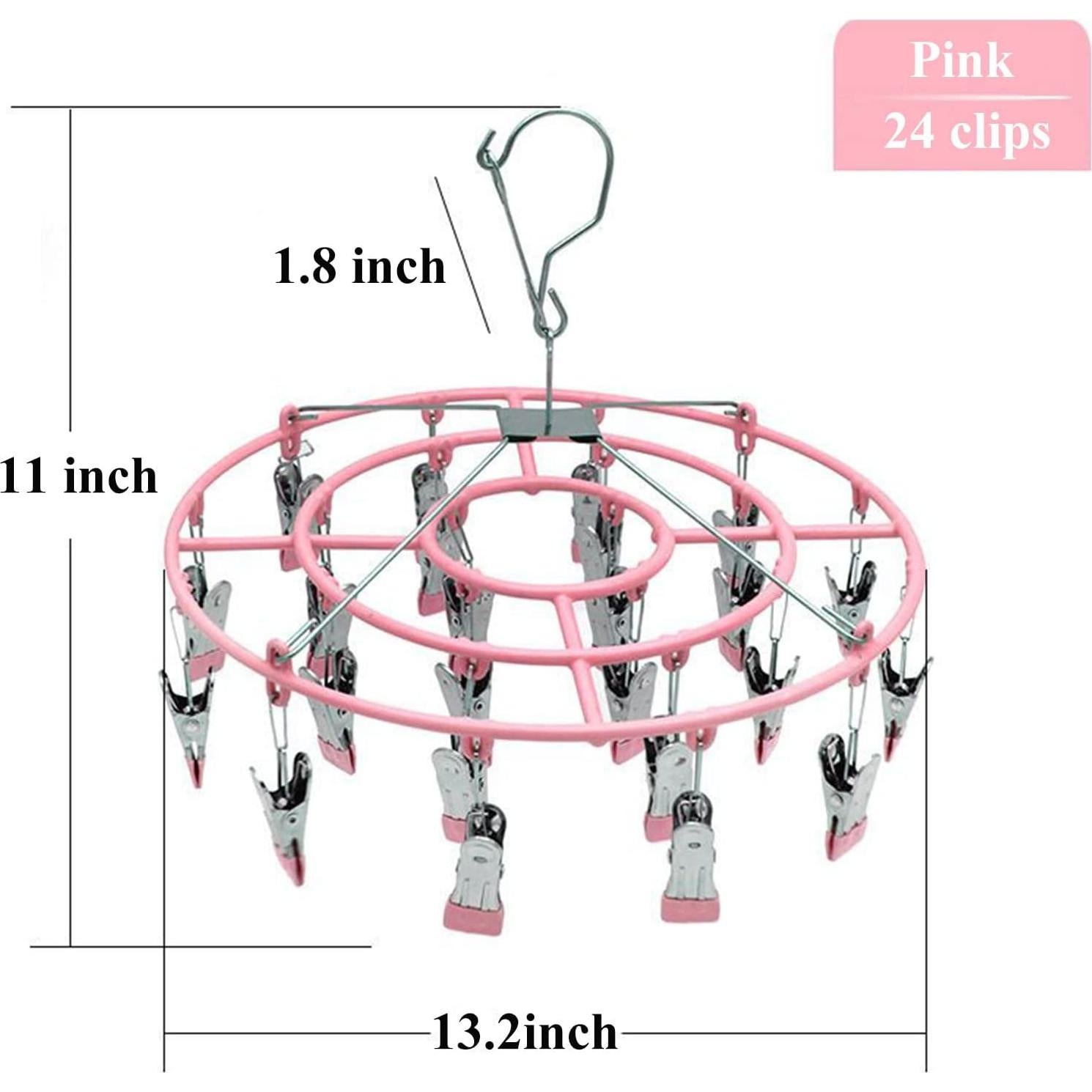 Estante Secar Ropa Acero Inoxidable Decohomeforu 24 Clips Rosa