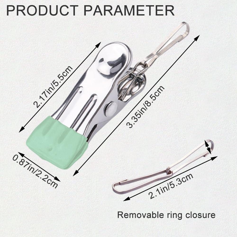 Pinzas Multifuncionales de Acero Inoxidable AW - 30 Unidades Verde Claro