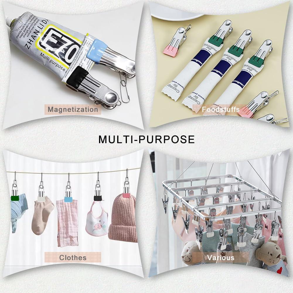 Pinzas Multifuncionales de Acero Inoxidable AW - 30 Unidades Verde Claro