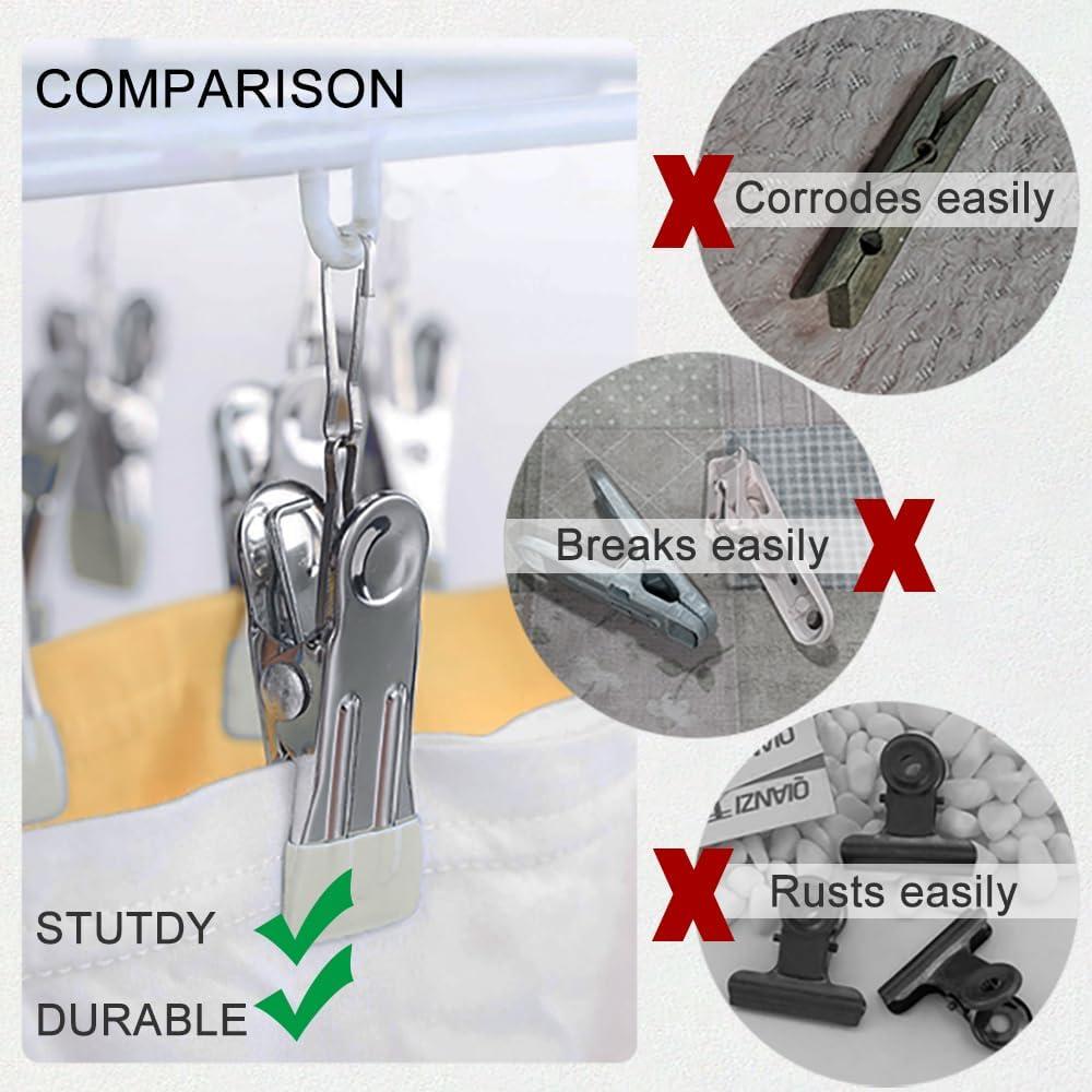 Pinzas Multifuncionales de Acero Inoxidable AW - 30 Unidades Verde Claro