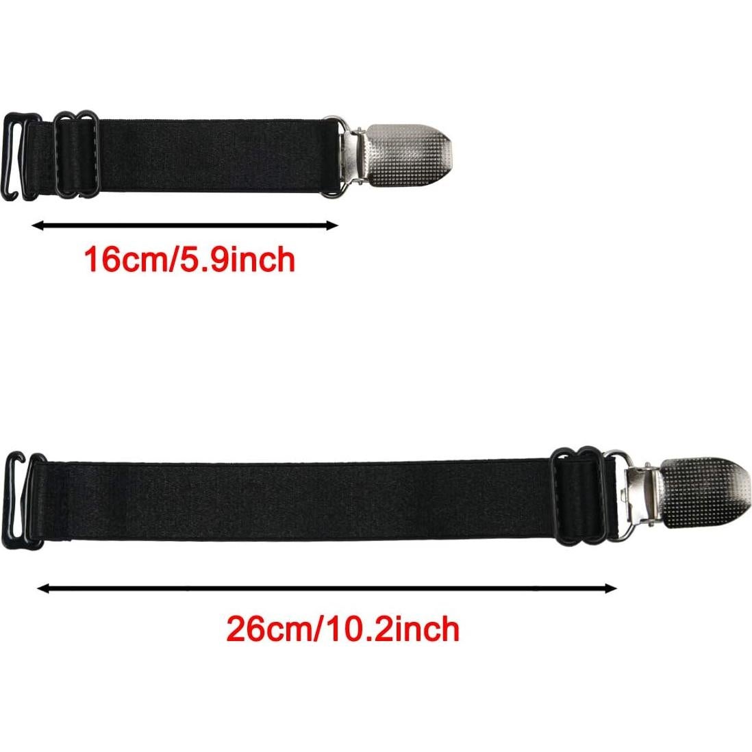 Clips de Medias Elásticas Ajustables WILLWIN - 8 Piezas Negras