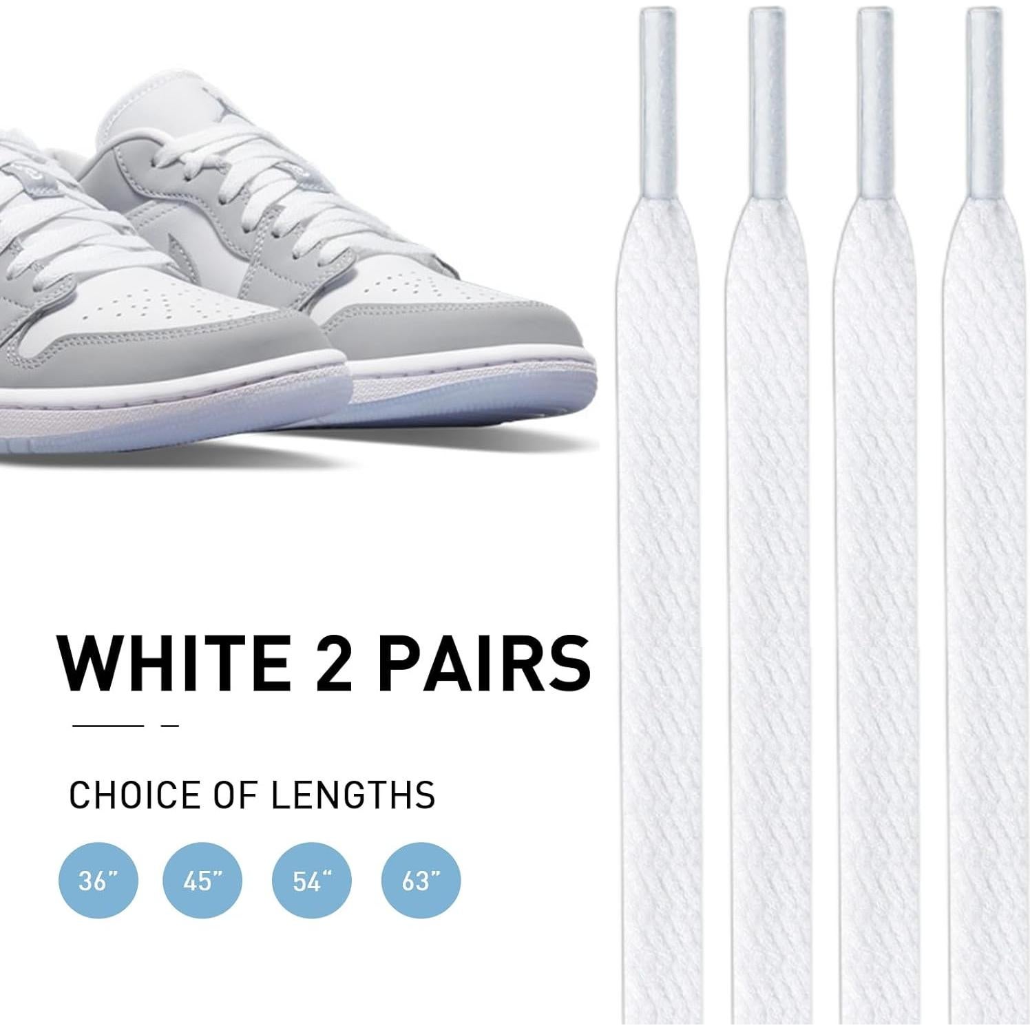 Cintas Planas de Reemplazo UamGlsob 140cm Blancas para Zapatillas