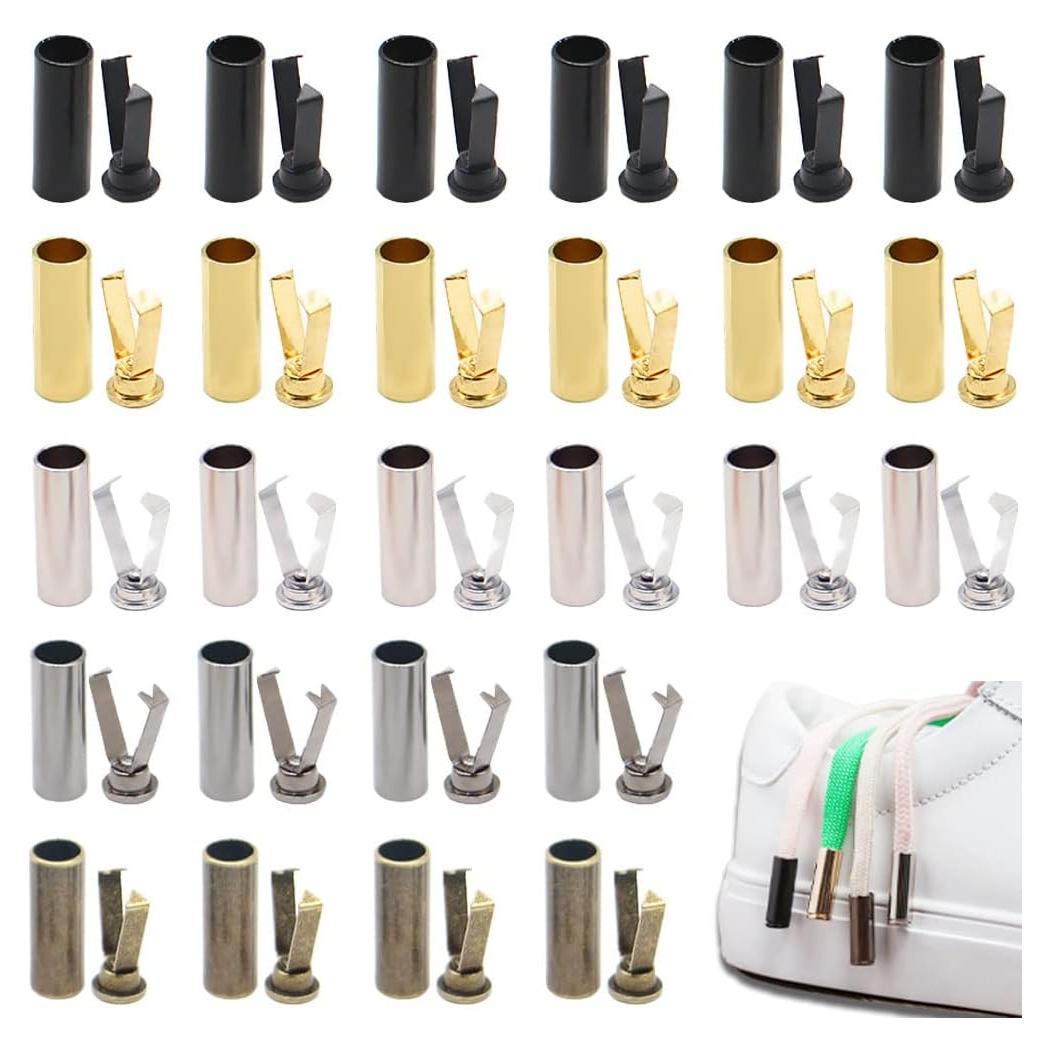 50 Puntas de Cordones Aleación GeoGeoDIY 19mm para DIY