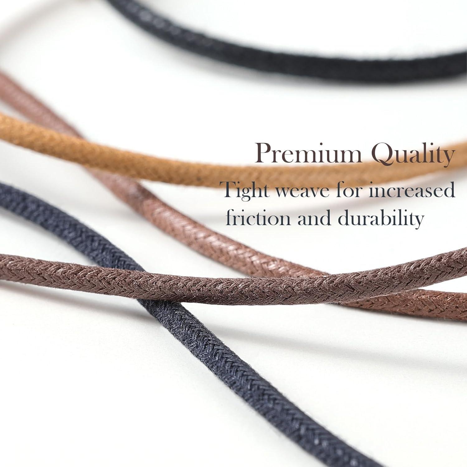 Cordones de Zapatos Redondos Encerados Algodón 2 Pares 31"