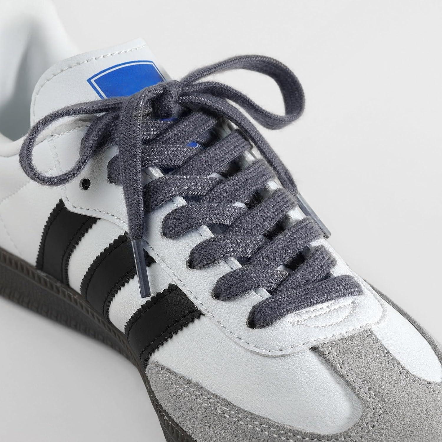 Cordones Planos Stepace 2 Pares 8mm Poliester Algodón Gris