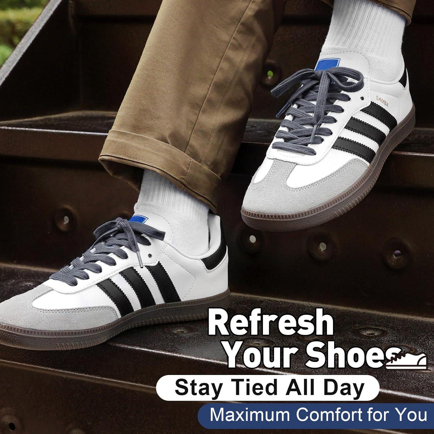 Cordones Planos Stepace 2 Pares 8mm Poliester Algodón Gris