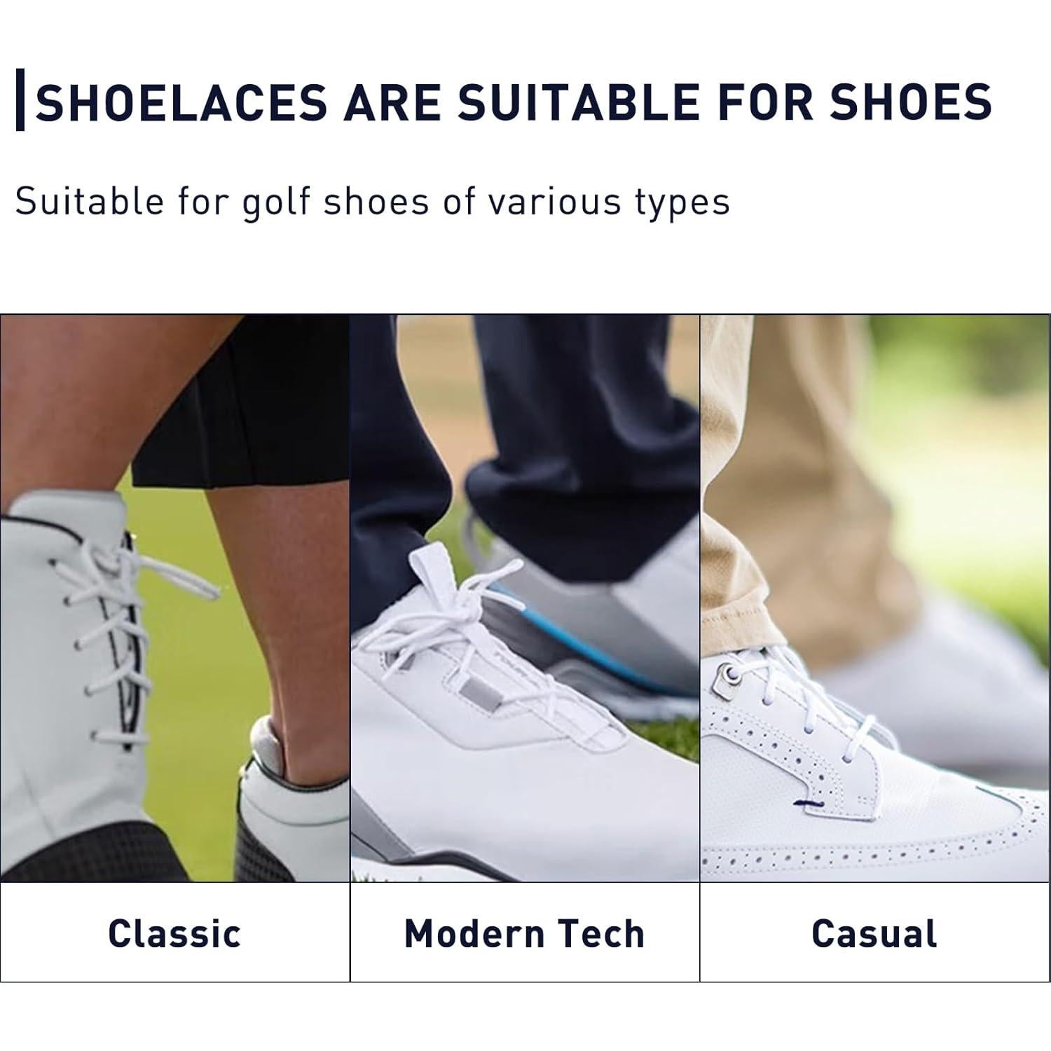 Cordones de Golf de Poliéster FootJoy 100cm - 2.5mm Blanco