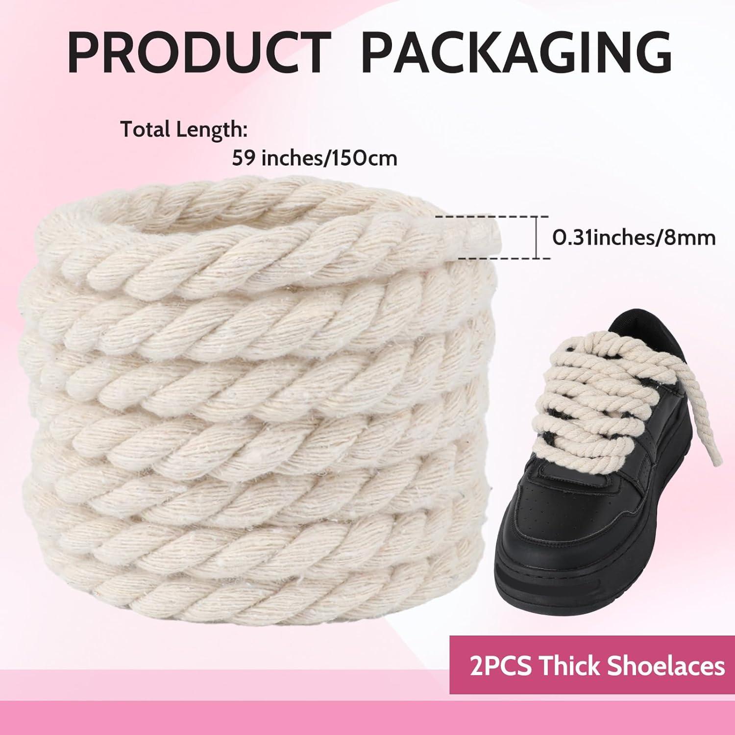 Cordones de Algodón Gruesos 150cm para A F-1 - Rosa/Leche