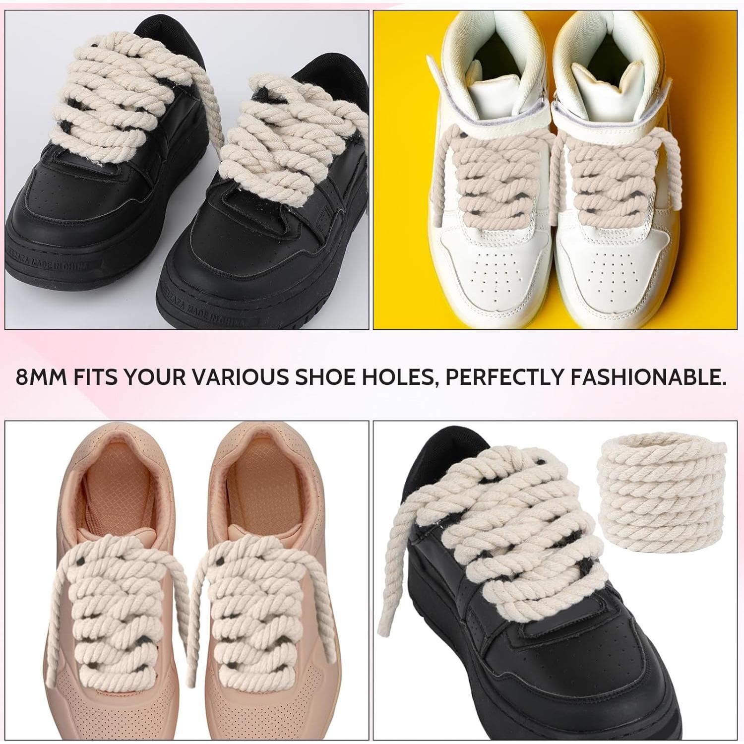 Cordones de Algodón Gruesos 150cm para A F-1 - Rosa/Leche