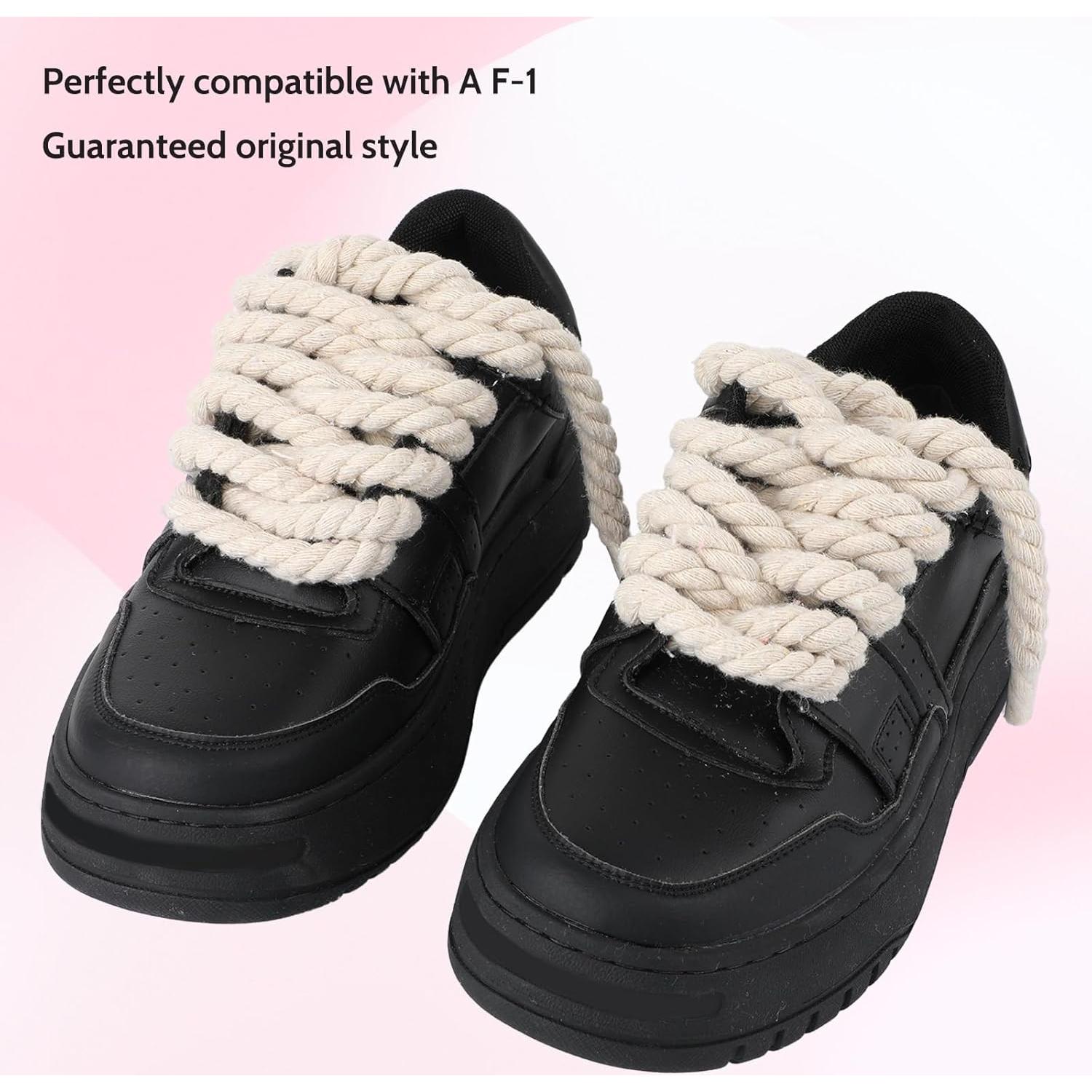 Cordones de Algodón Gruesos 150cm para A F-1 - Rosa/Leche