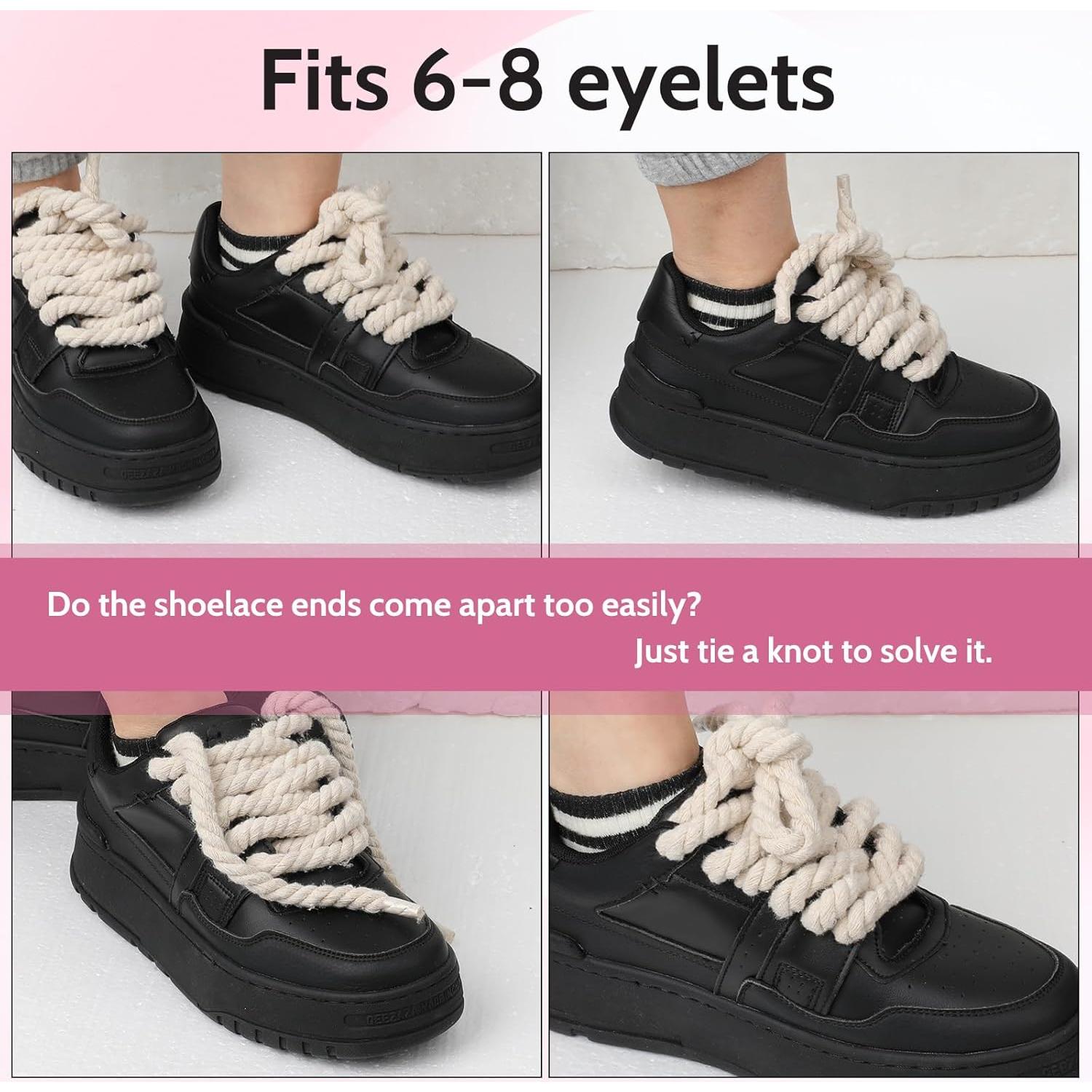 Cordones de Algodón Gruesos 150cm para A F-1 - Rosa/Leche