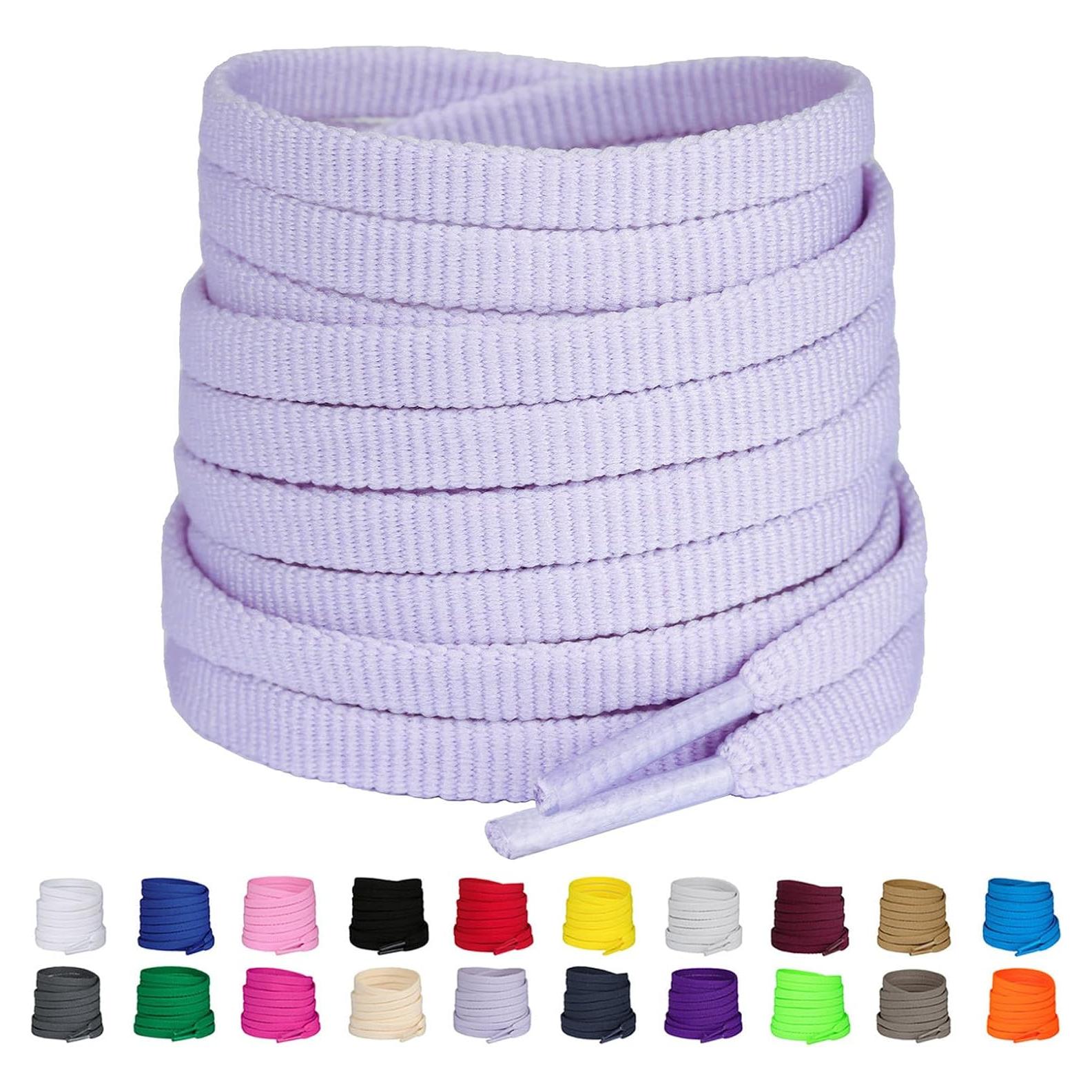 Cordones Planos Olukssck 2 Pares 110 cm Púrpura Claro 6mm