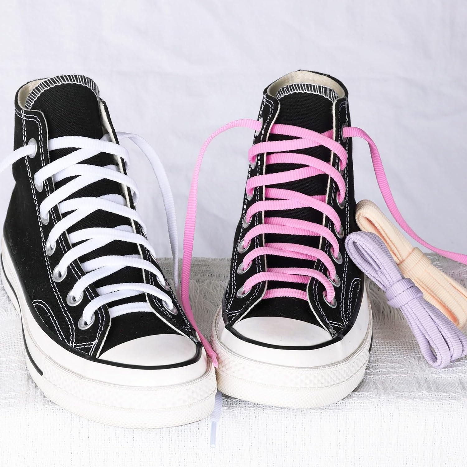 Cordones Planos Olukssck 2 Pares 110 cm Púrpura Claro 6mm