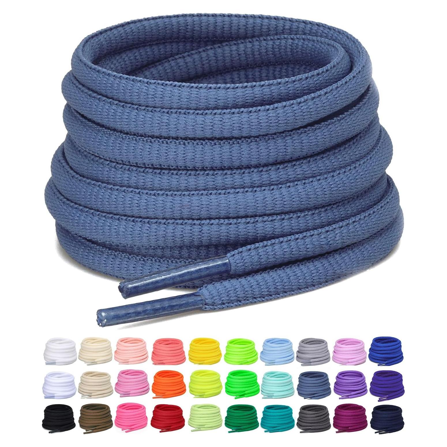 2 Pares de Cordones Ovalados Deportivos Puzeam 0.64 cm 30 Colores