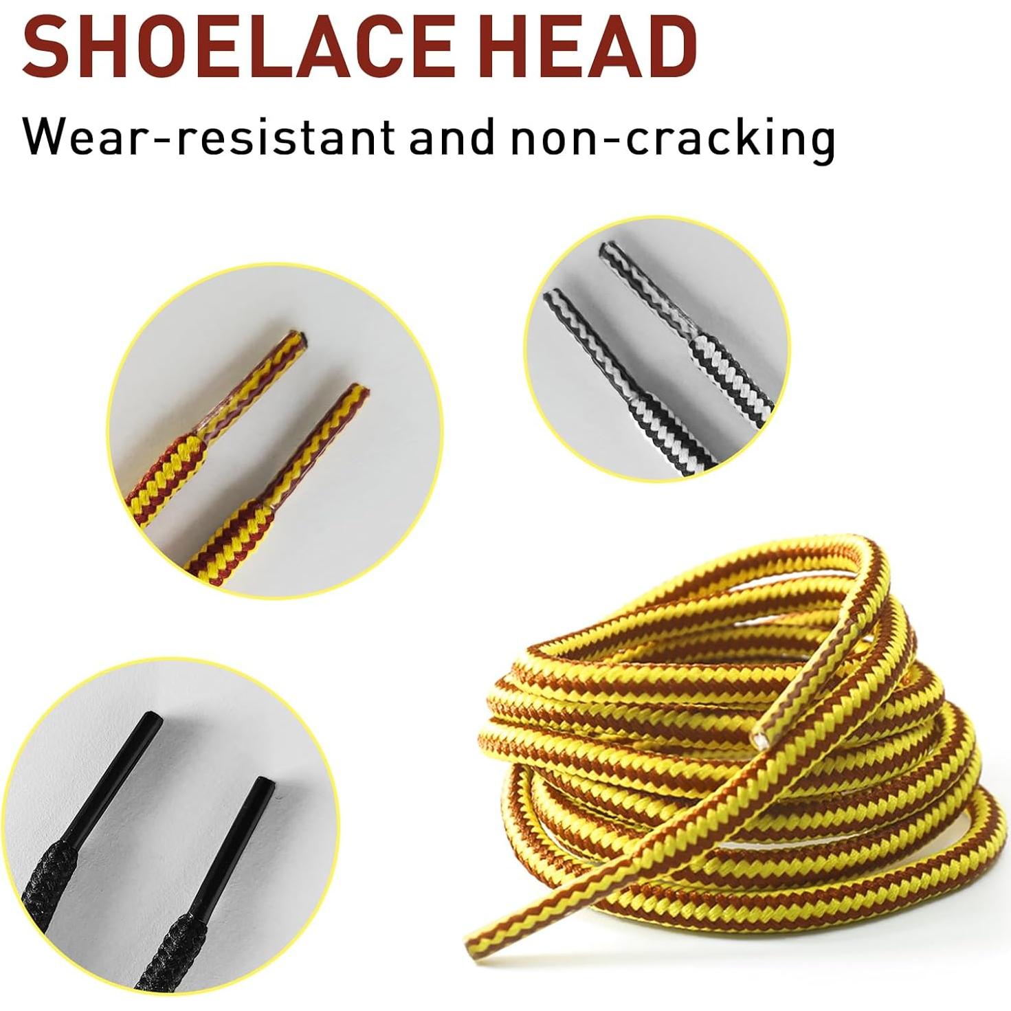 Cuerdas de Zapato Redondas 180cm Negro Duraderas para Botas