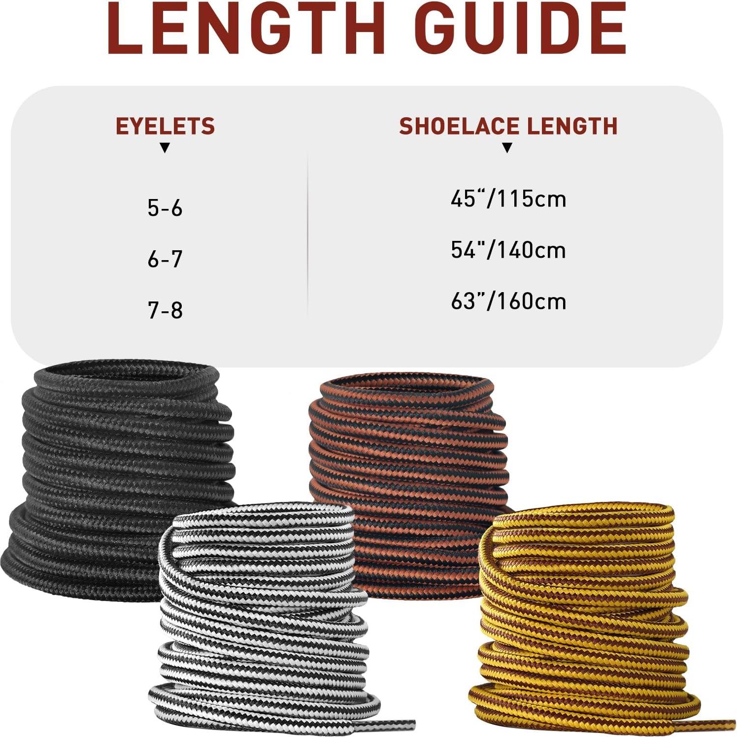Cuerdas de Zapato Redondas 180cm Negro Duraderas para Botas