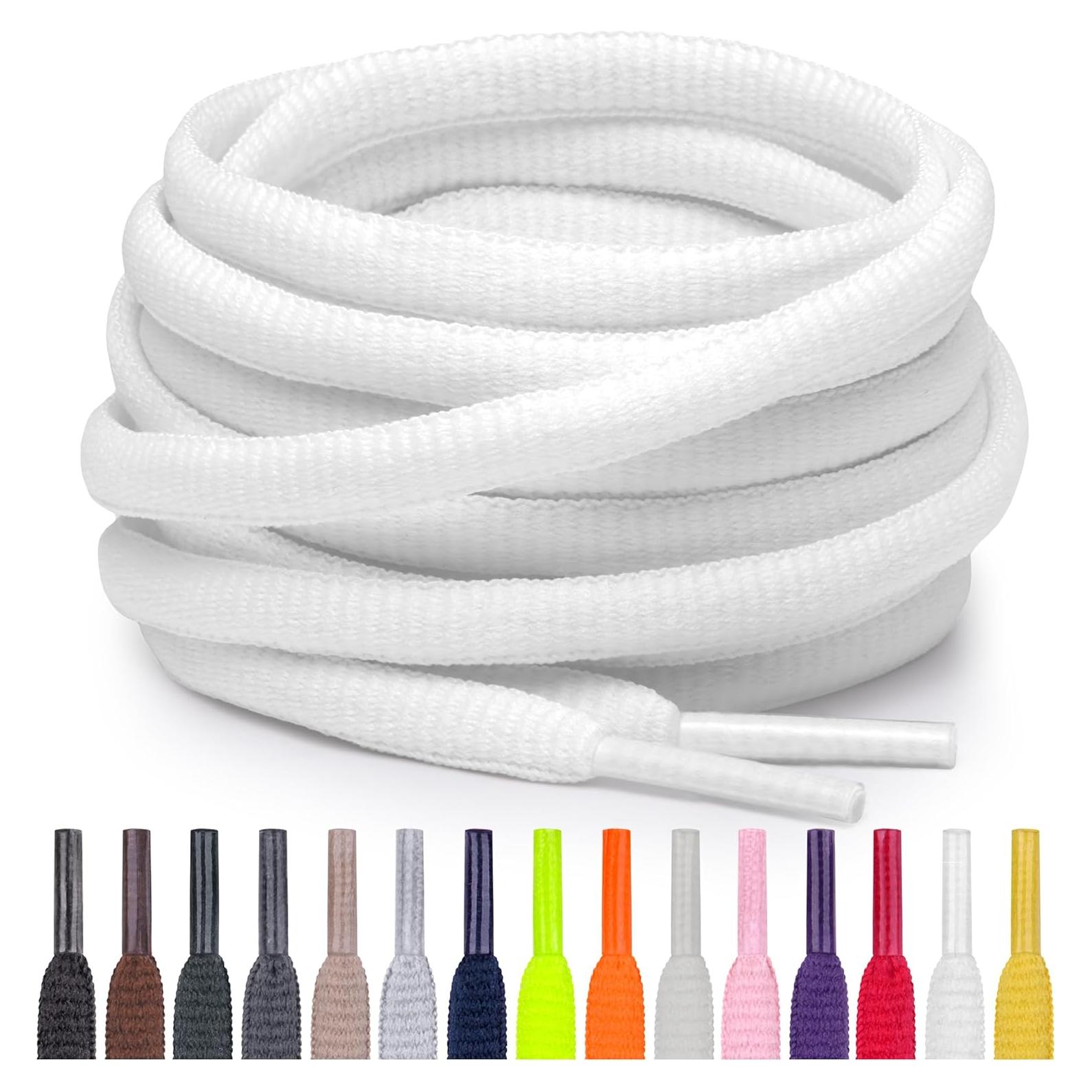 Cuerdas de Zapatos Deportivos Ovaladas Miscly 137 cm Blancas