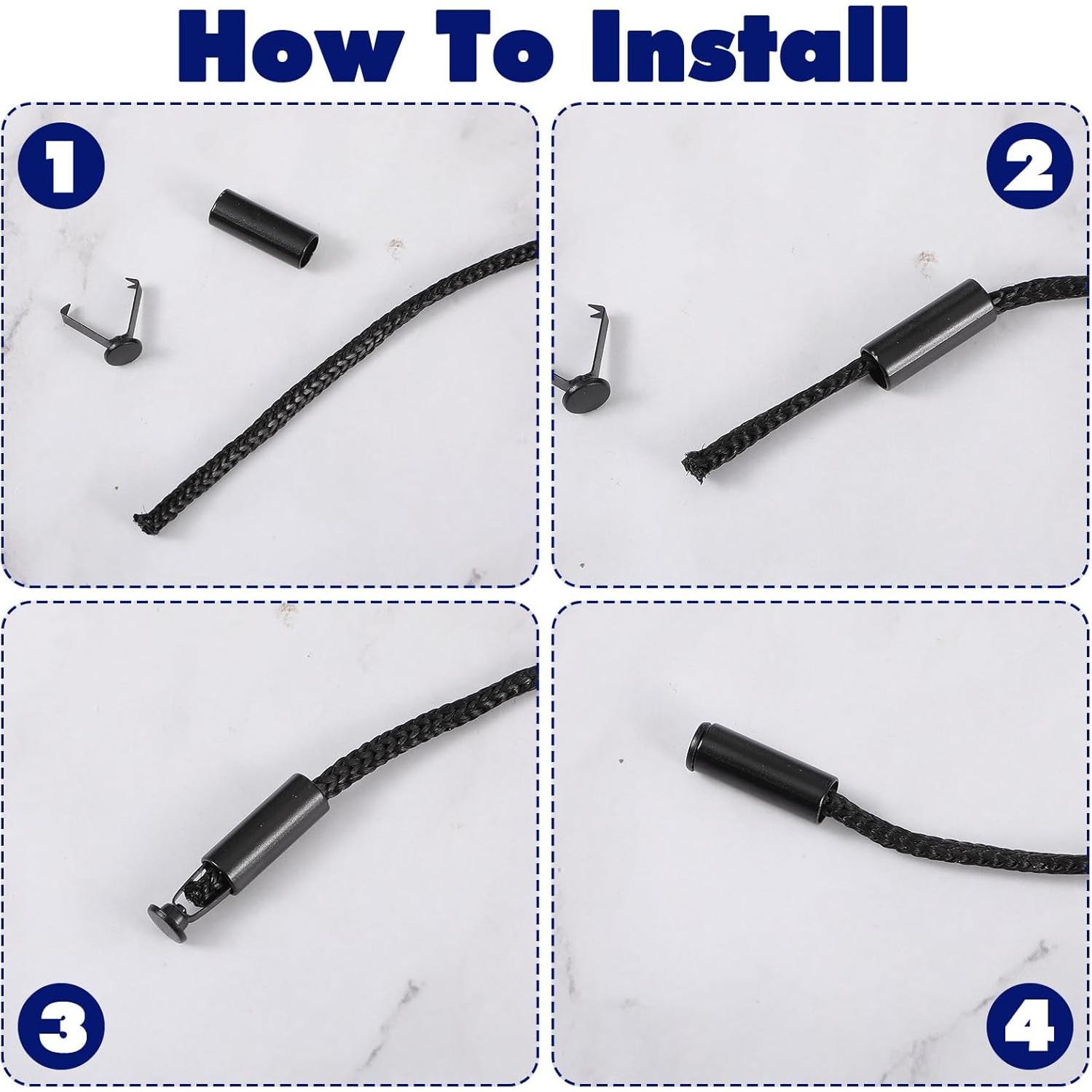 10 Puntas de Cordones de Aleación HJZHII - Reemplazo Negro