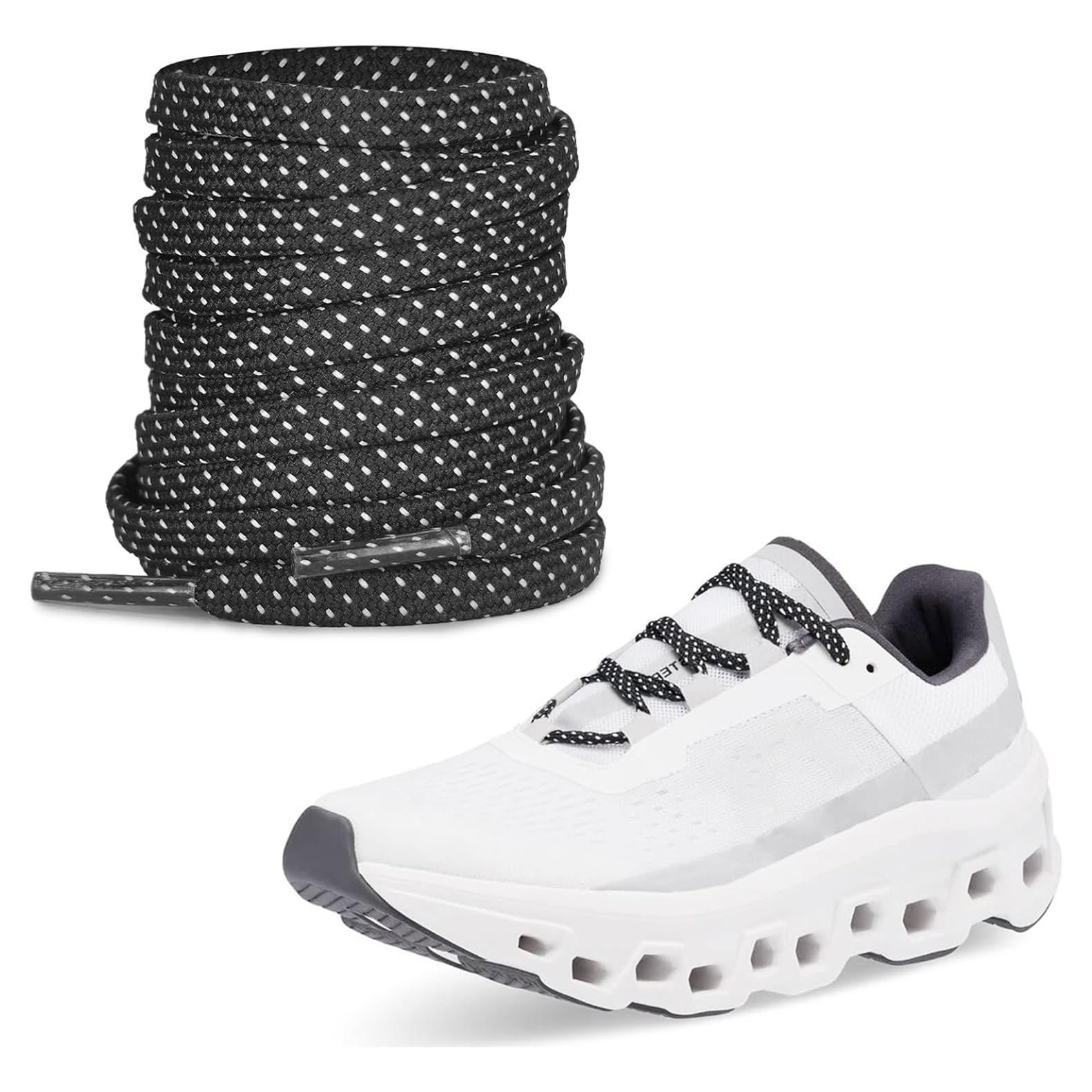 Cordones Planos de 7mm para Zapatillas ON Cloudmonster - Negro