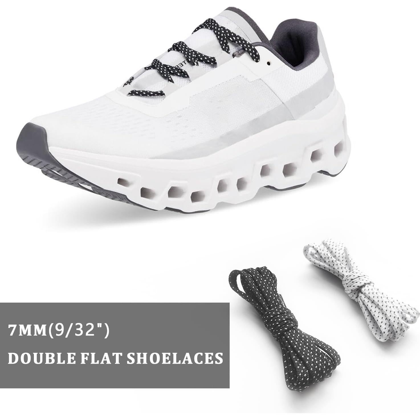 Cordones Planos de 7mm para Zapatillas ON Cloudmonster - Negro