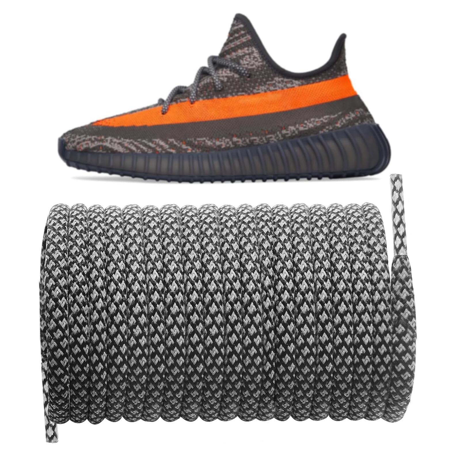 Cordoneras Redondas Reflectantes Negras 115cm para Botas