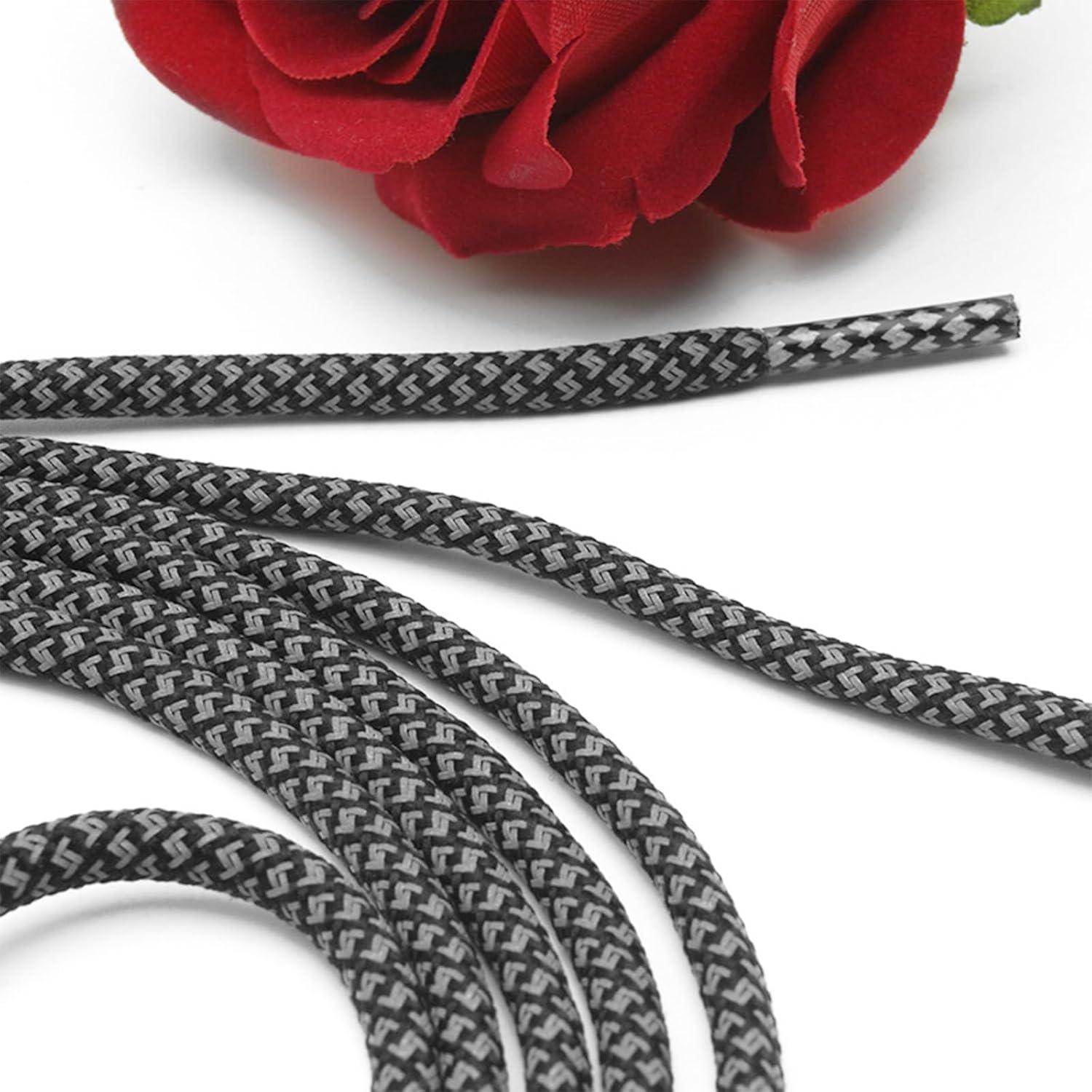 Cordoneras Redondas Reflectantes Negras 115cm para Botas