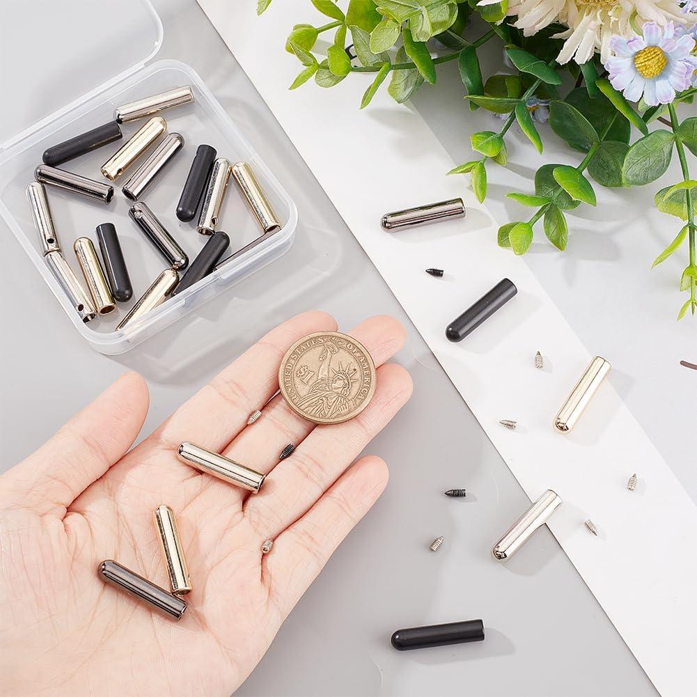 NBEADS 24 Juegos de Puntas de Cordón de Aleación 4mm