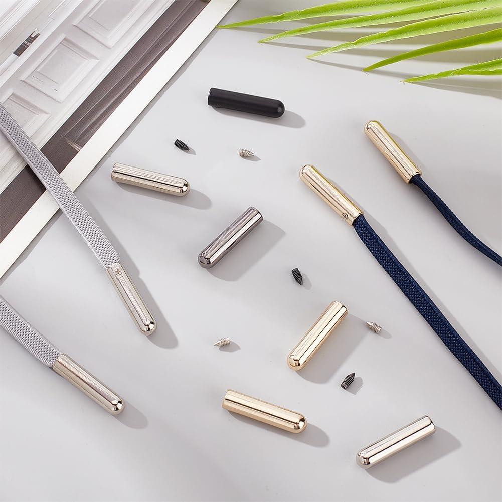 NBEADS 24 Juegos de Puntas de Cordón de Aleación 4mm