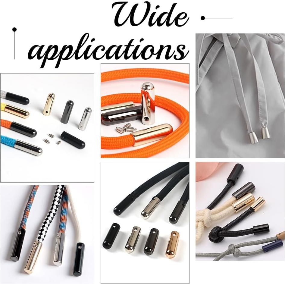 NBEADS 24 Juegos de Puntas de Cordón de Aleación 4mm