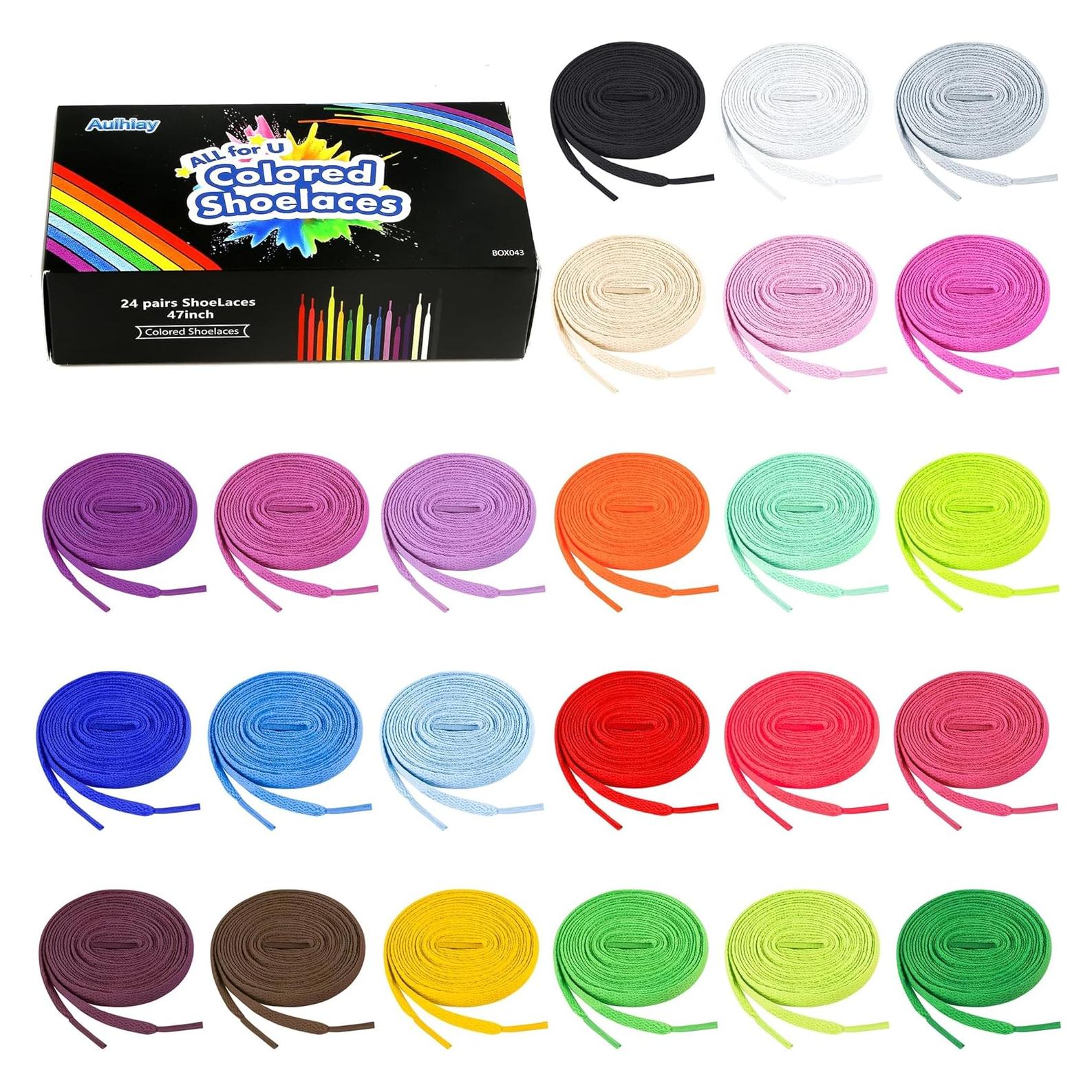 Cintas de Calzado Planas Auihiay 24 Pares 150 cm Colores