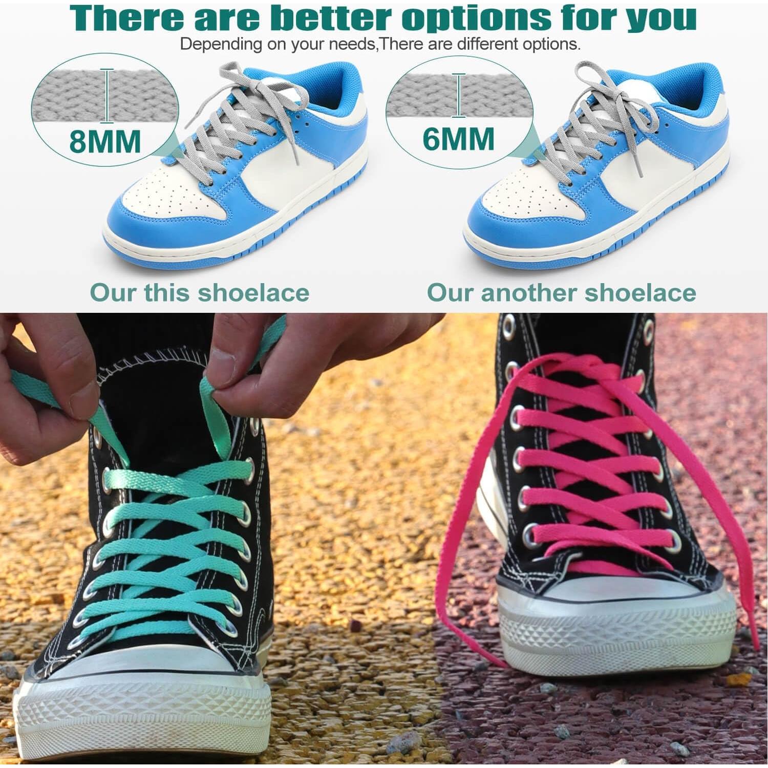 Cintas Planas para Zapatos DELELE 2 Pares 8mm Antideslizantes