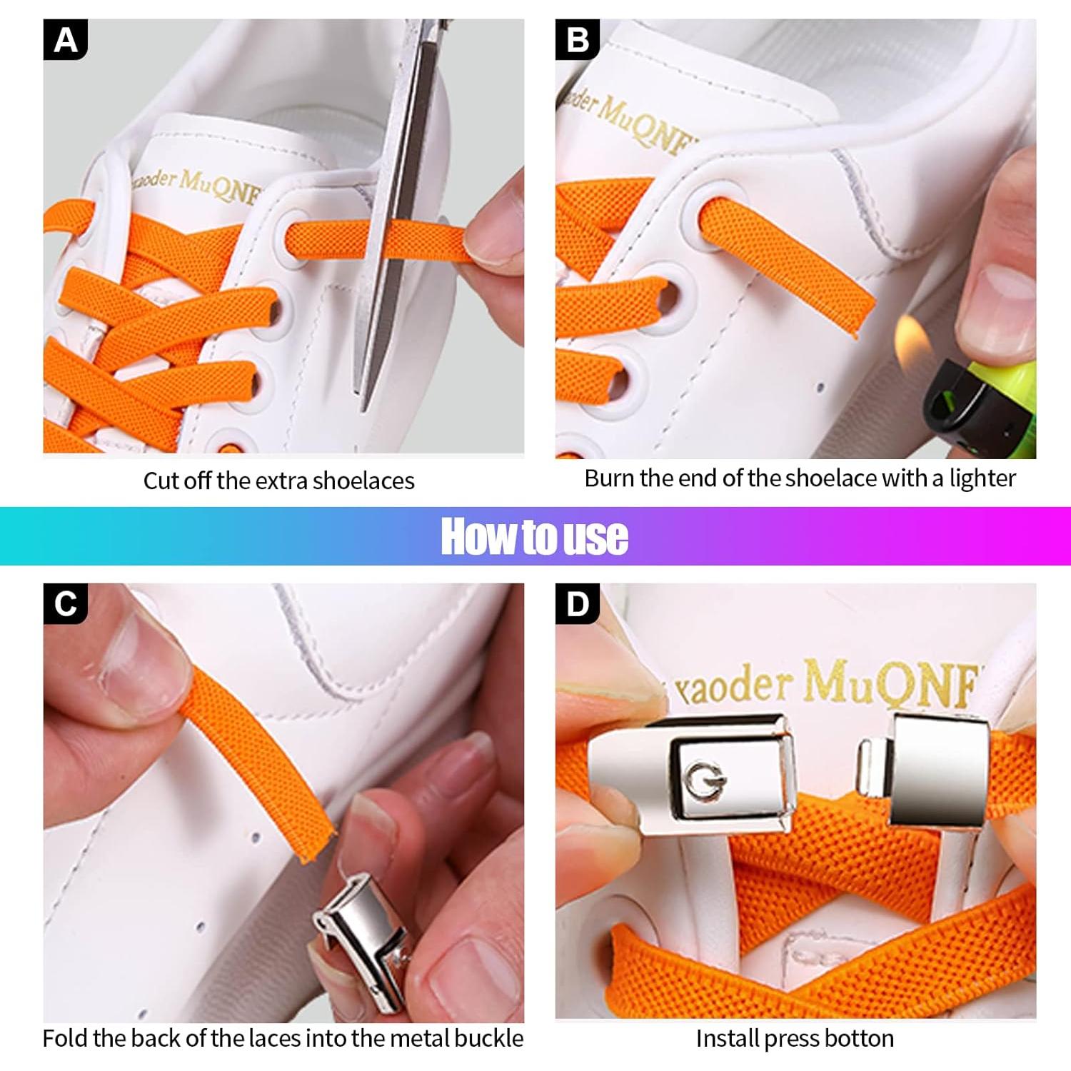 Hebillas de Cordones de Metal 12 Piezas - Negro, Plateado, Arcoíris