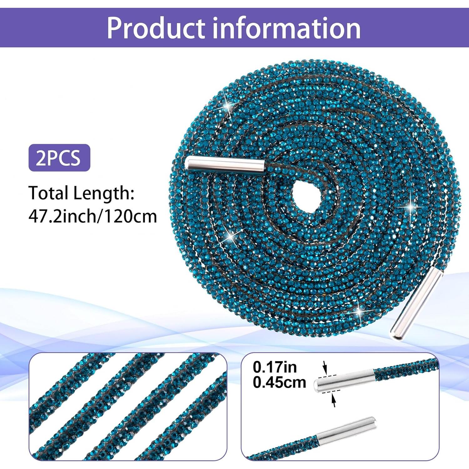 Cintas de Zapato de Strass PAGOW 120cm Azul Pavo Real