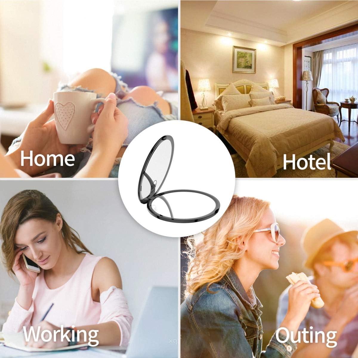 Espejo de Maquillaje Gospire 4" Doble Cara 1X/10X Plegable Negro