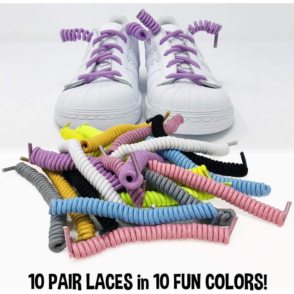 Cuerdas de zapato elásticas Silly Feet 10 pares colores surtidos