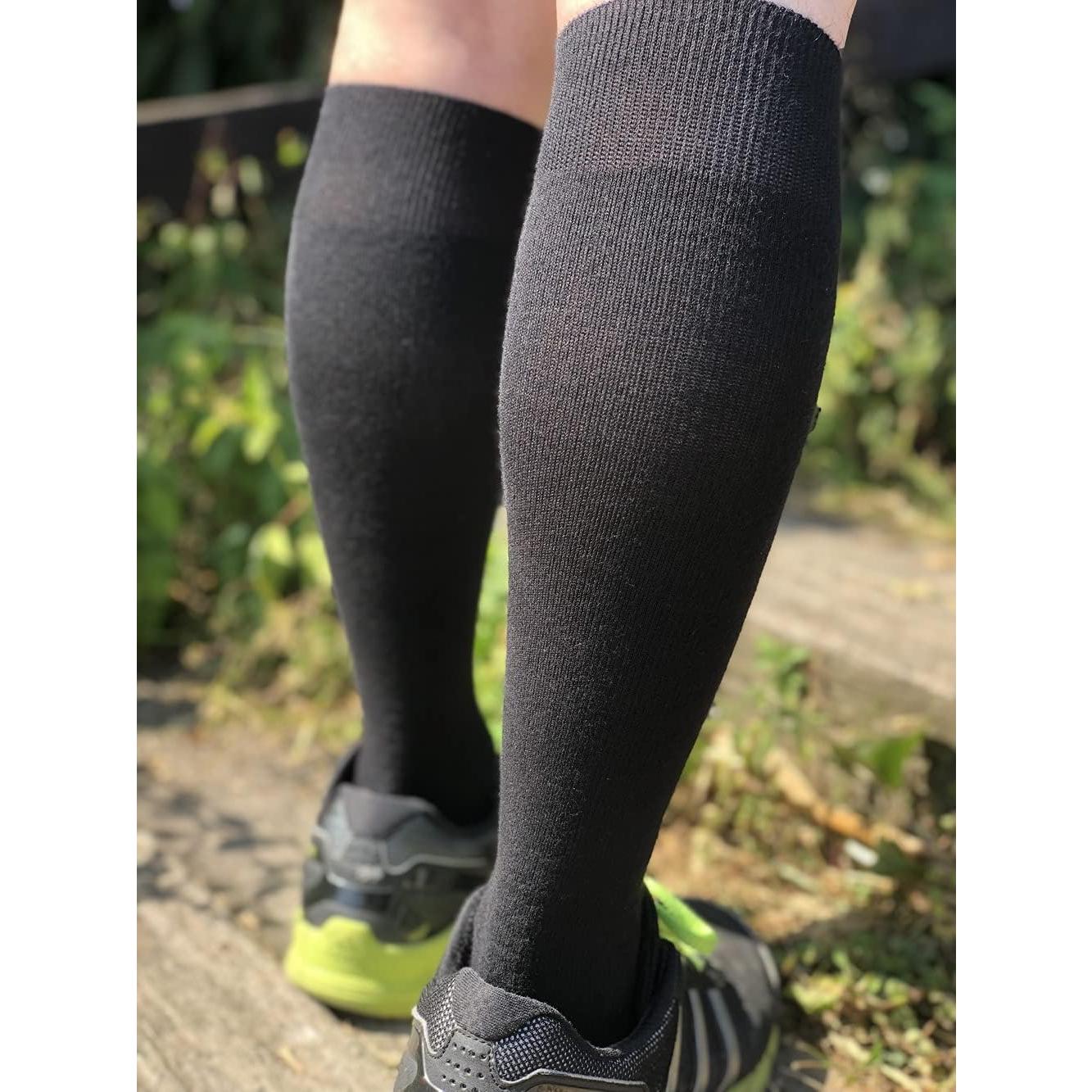 Calcetines de Compresión Grandes y Altos Unisex L a 8XL Negros