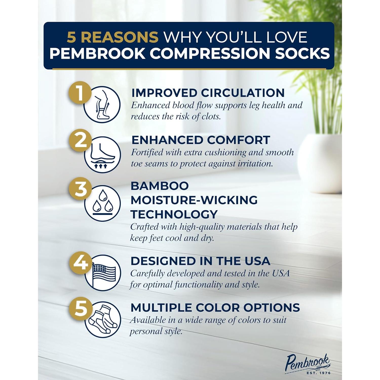 Calcetines de Compresión Ligera Pembrook - 3 Pares 8-15 mmHg