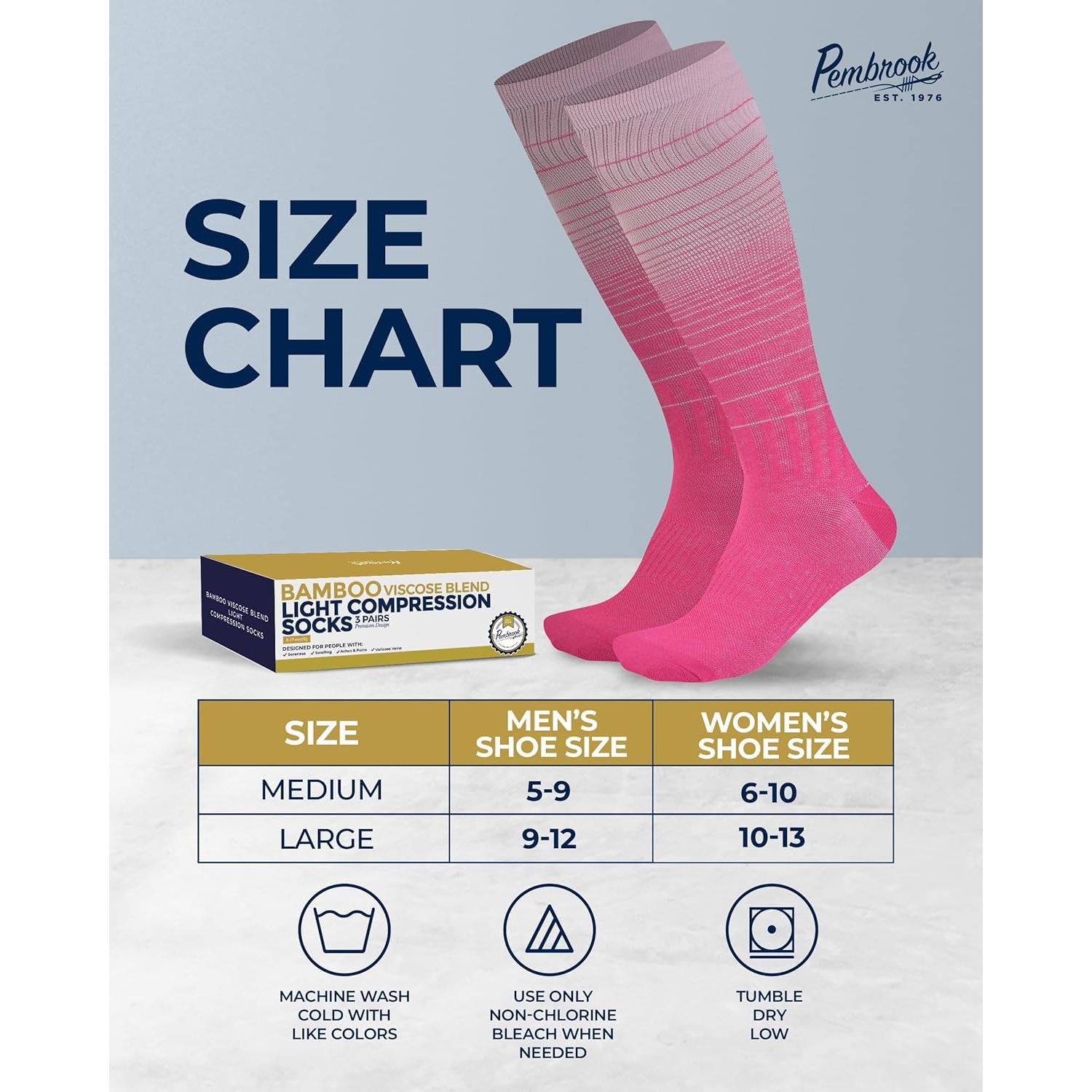 Calcetines de Compresión Ligera Pembrook - 3 Pares 8-15 mmHg