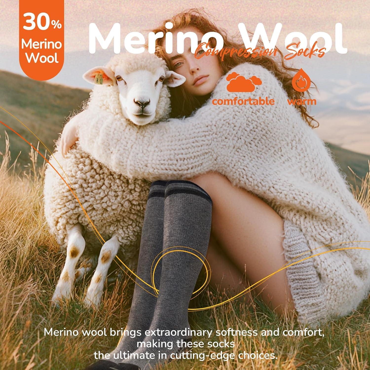 Calcetines de Compresión de Lana Merino Sonoran 3 Pares Térmicos
