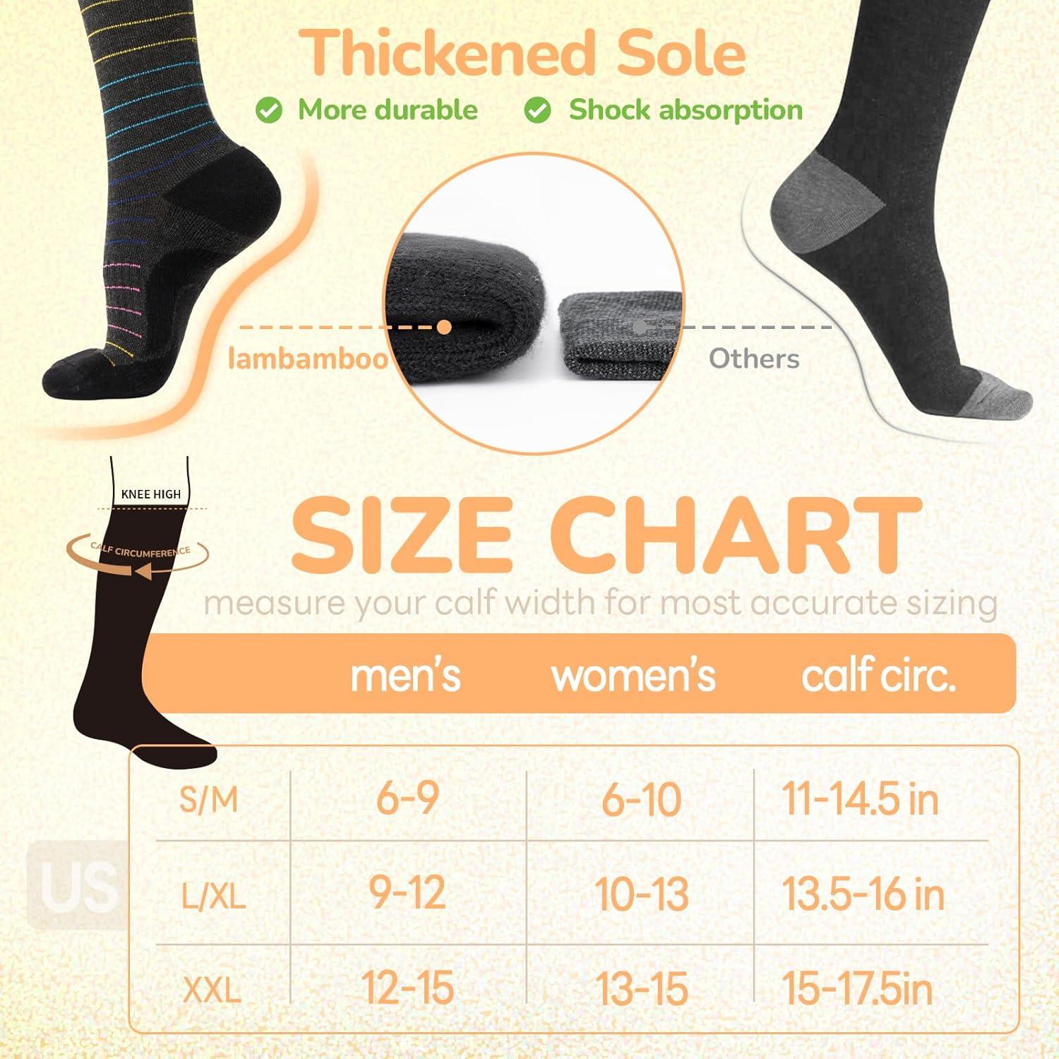 Calcetines de Compresión Unisex Lana Merino 15-20 mmHg