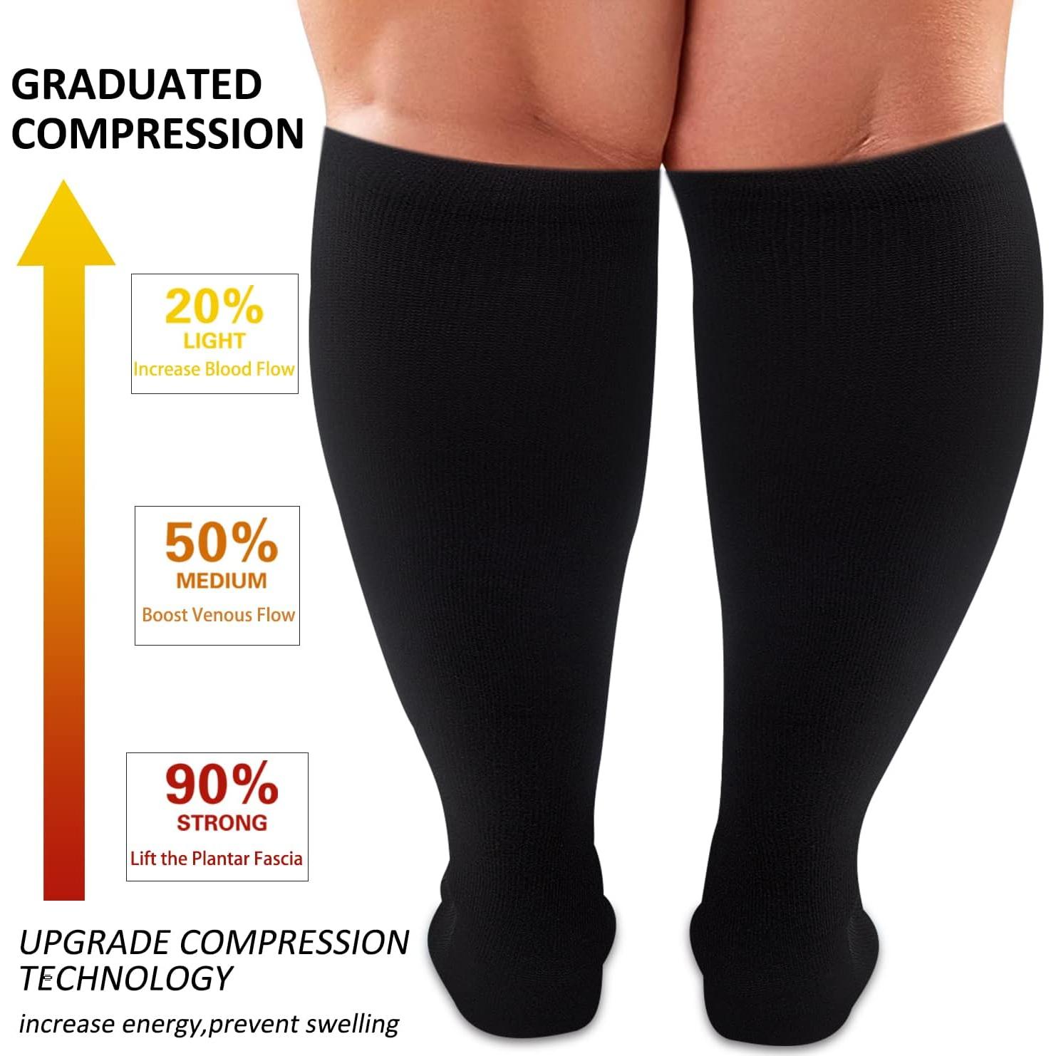 Calcetines de Compresión Diu Life 3 Pares Talla Grande Negro