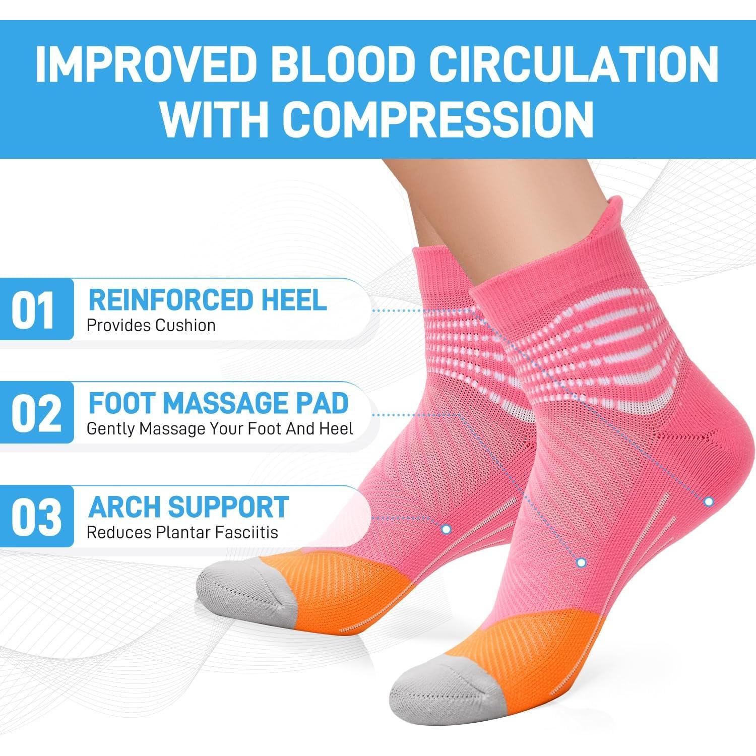 Calcetines de Compresión IRAMY para Mujeres - 3 Paquetes Coolmax