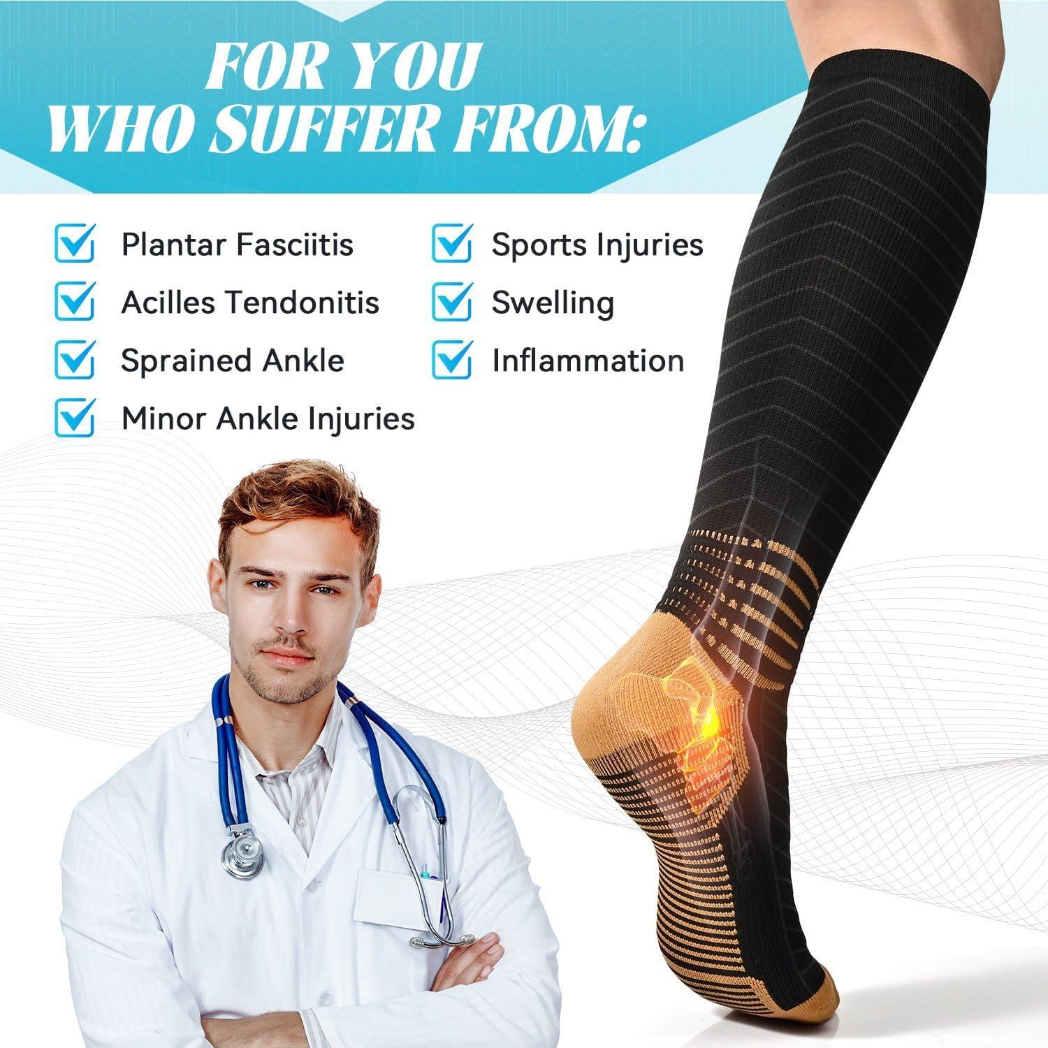 Calcetines de Compresión IRAMY para Hombres y Mujeres 15-20 mmHg